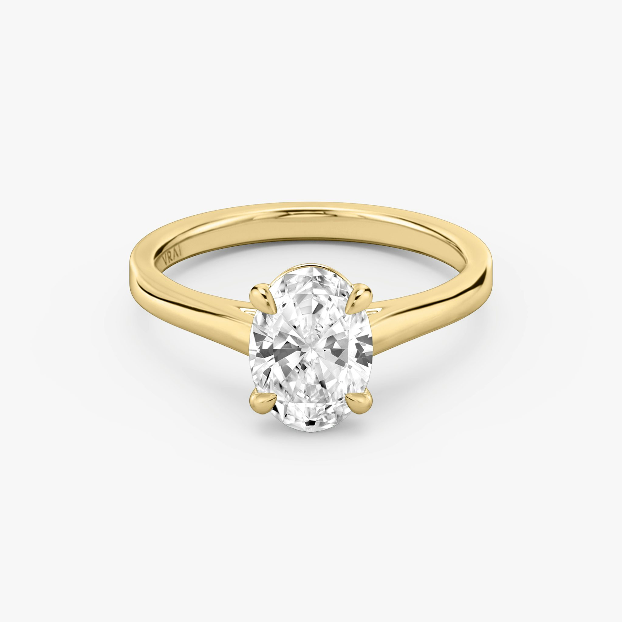 The Cathedral | Oval | 18k | Yellow Gold | bandAccent: Plain | diamondOrientation: vertical | caratWeight: other