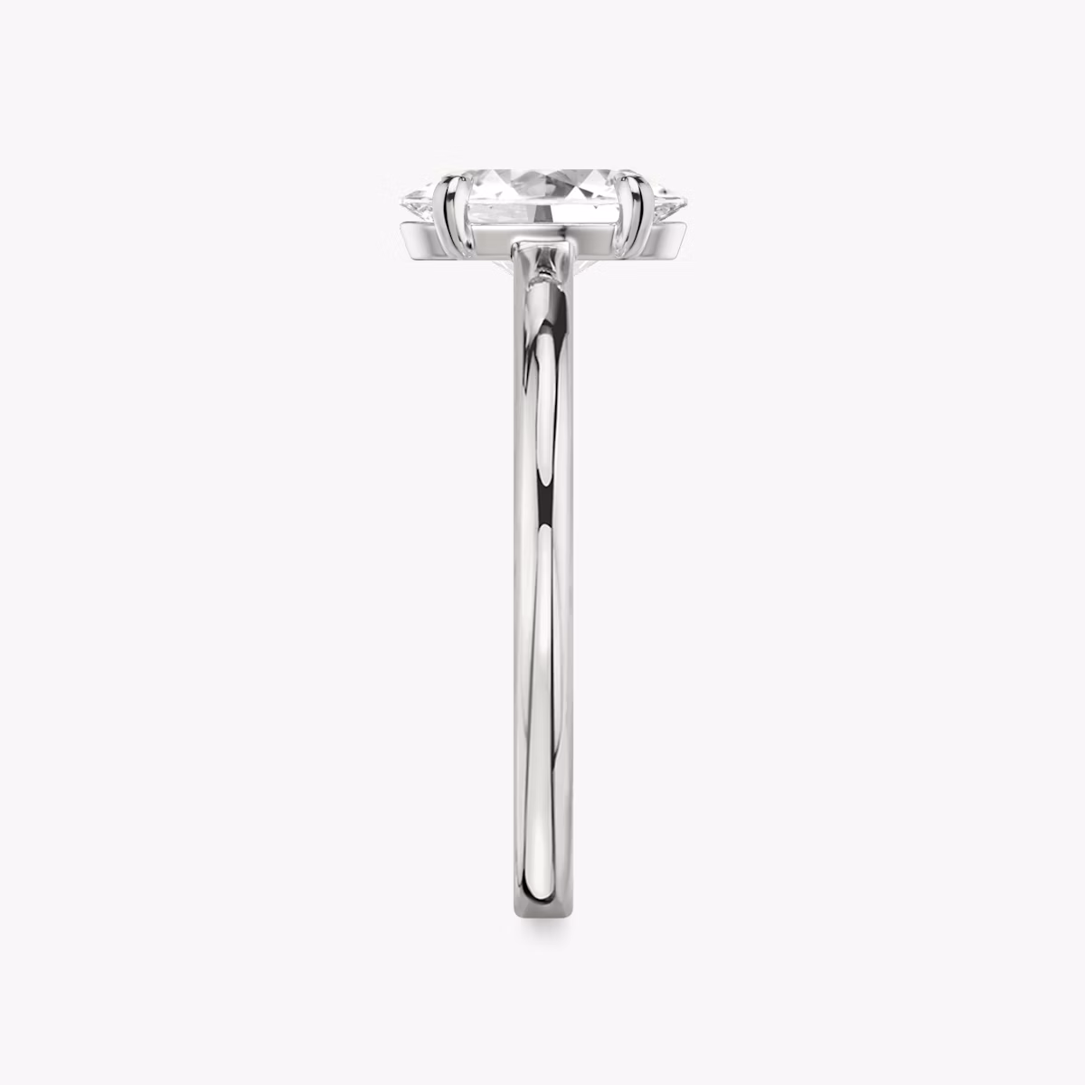 The Cathedral | Oval | 18k | White Gold | bandAccent: Plain | diamondOrientation: vertical | caratWeight: other