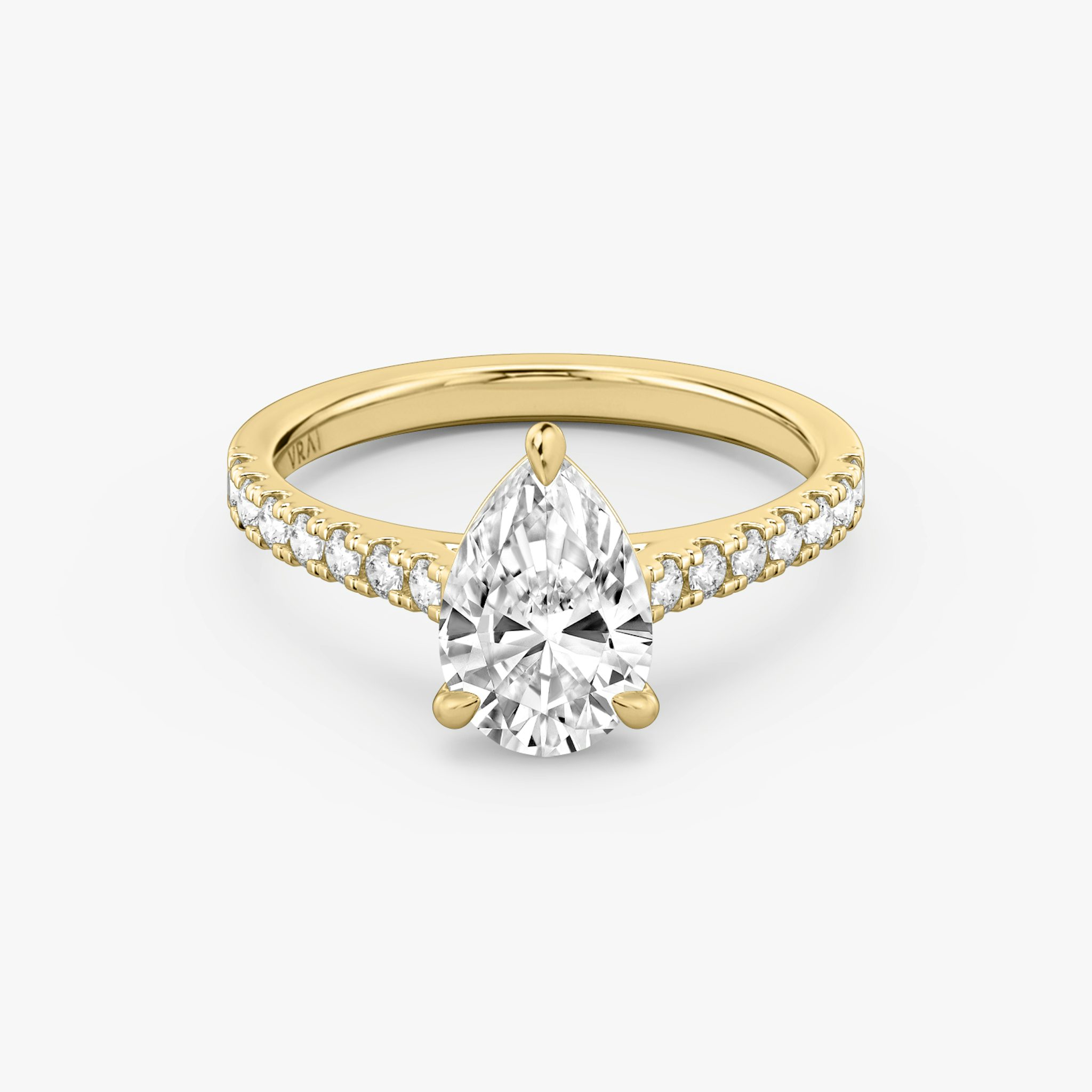 Cathedral | Tropfen | 18k | Gelbgold | bandAccent: Mit Pavé-Besatz | diamondOrientation: vertical | caratWeight: other