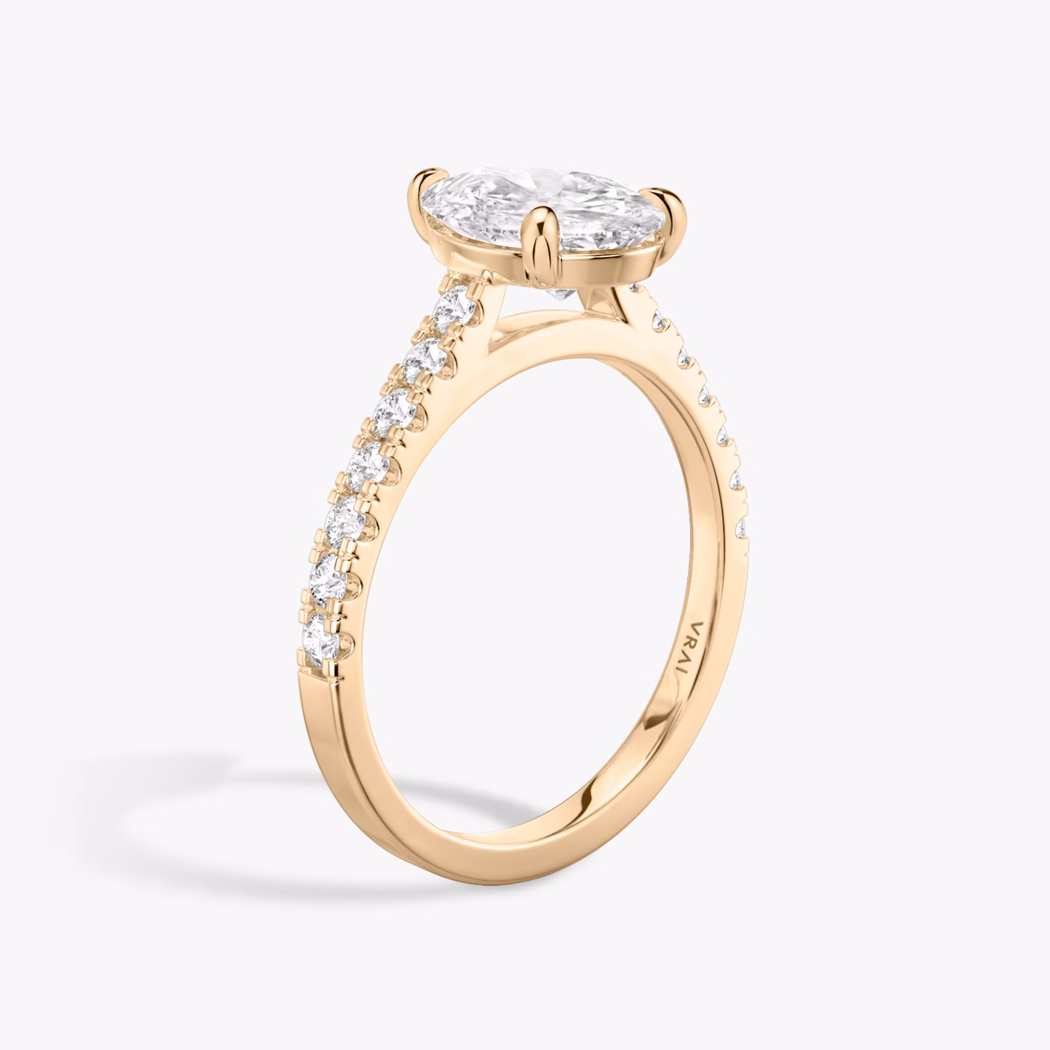 The Cathedral | Pear | 14k | Rose Gold | bandAccent: Pavé | diamondOrientation: vertical | caratWeight: other