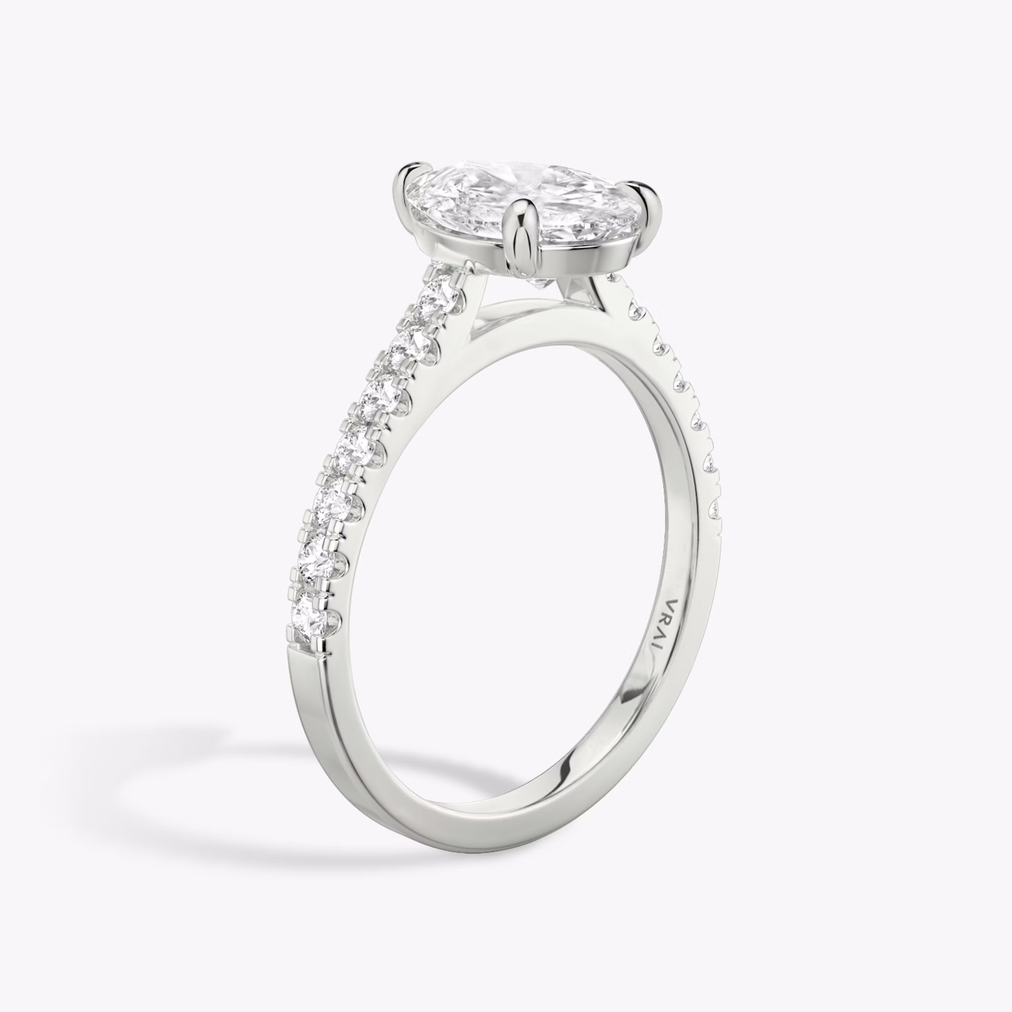 The Cathedral | Pear | 18k | White Gold | bandAccent: Pavé | diamondOrientation: vertical | caratWeight: other