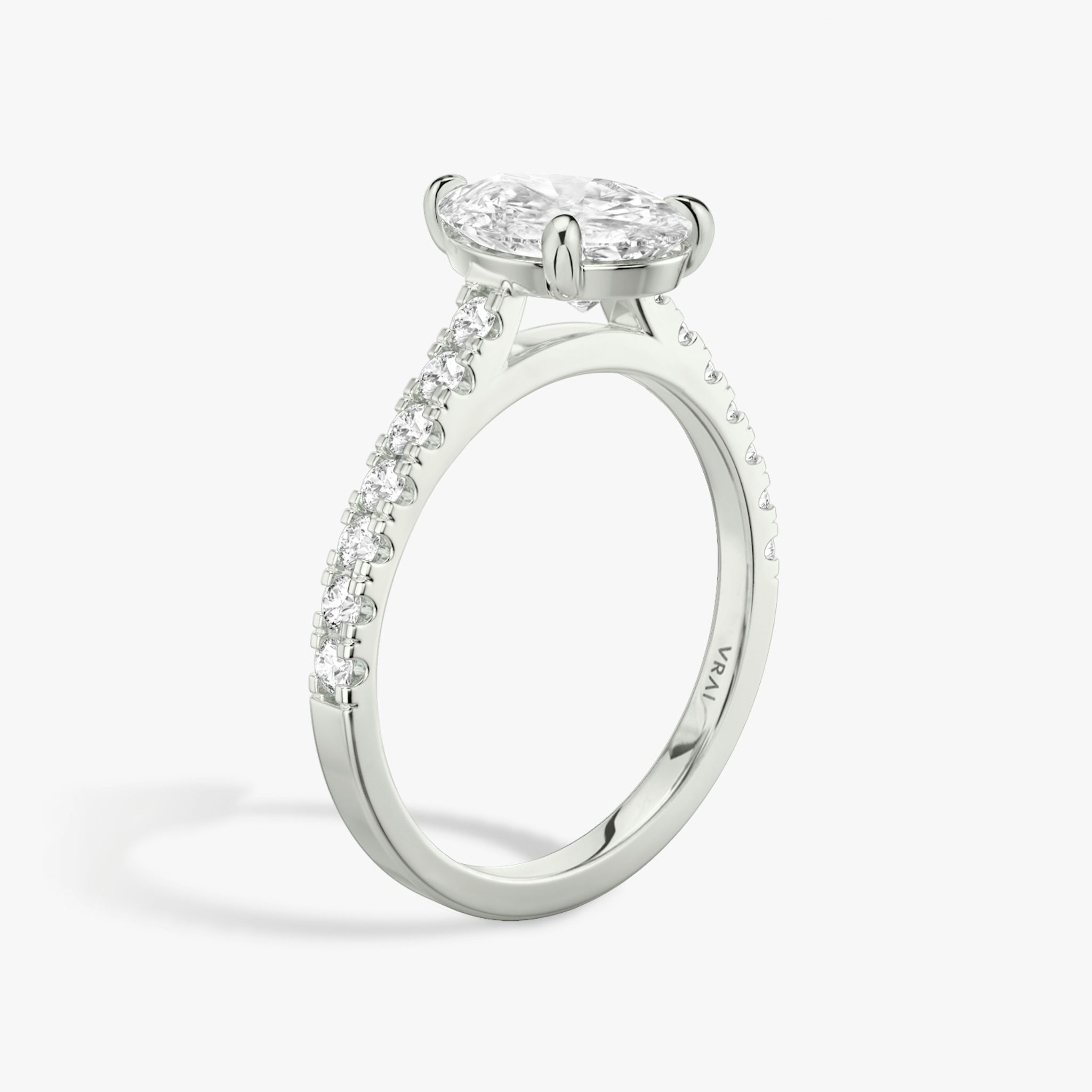 The Cathedral | Pear | 18k | White Gold | bandAccent: Pavé | diamondOrientation: vertical | caratWeight: other