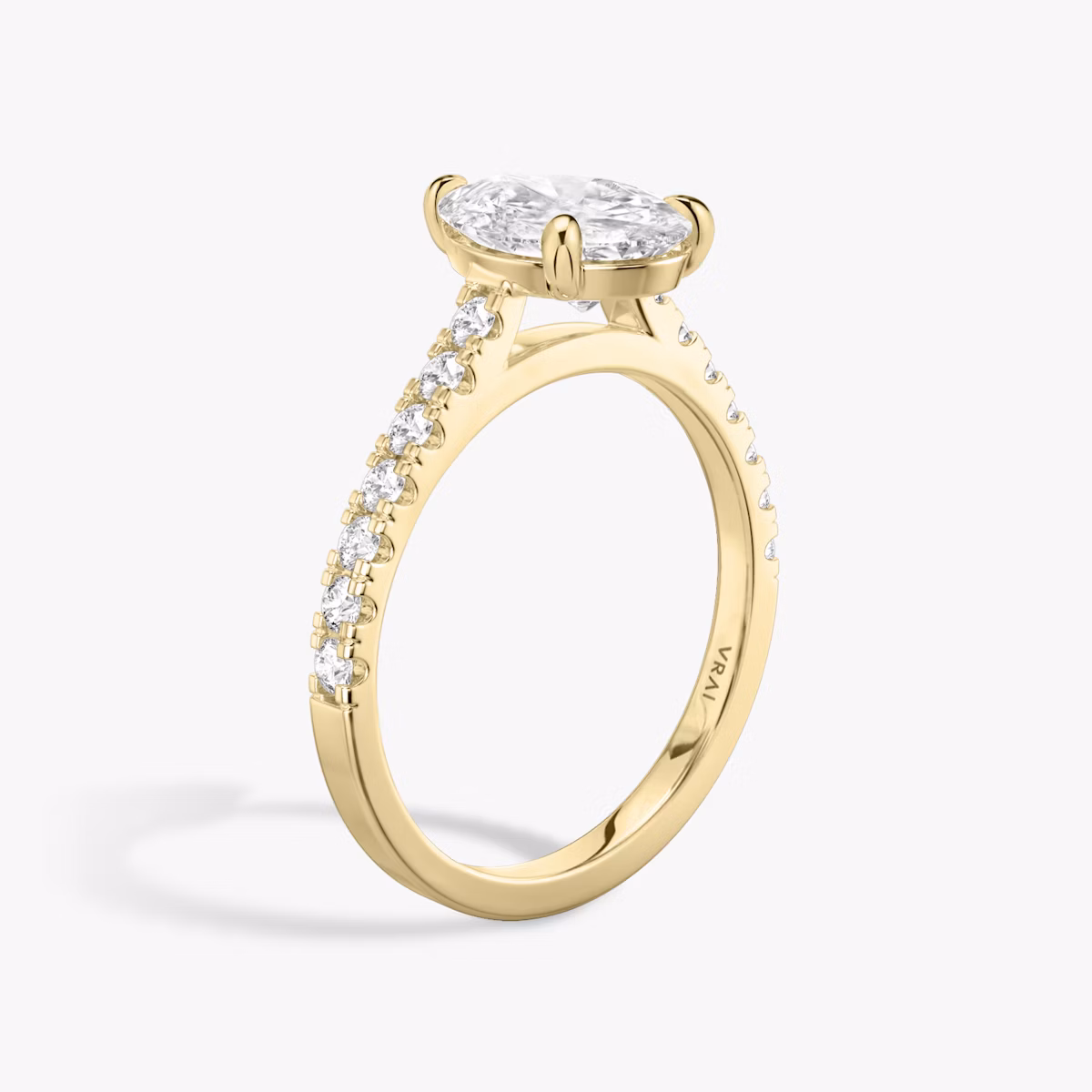 The Cathedral | Pear | 18k | Yellow Gold | bandAccent: Pavé | diamondOrientation: vertical | caratWeight: other