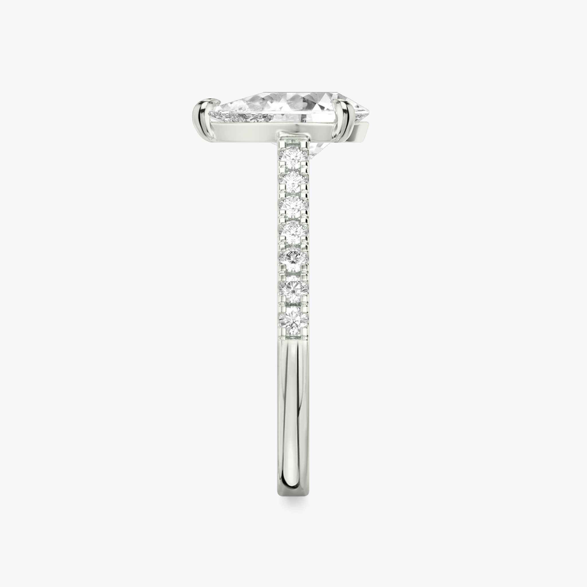 The Cathedral | Pear | 18k | White Gold | bandAccent: Pavé | diamondOrientation: vertical | caratWeight: other