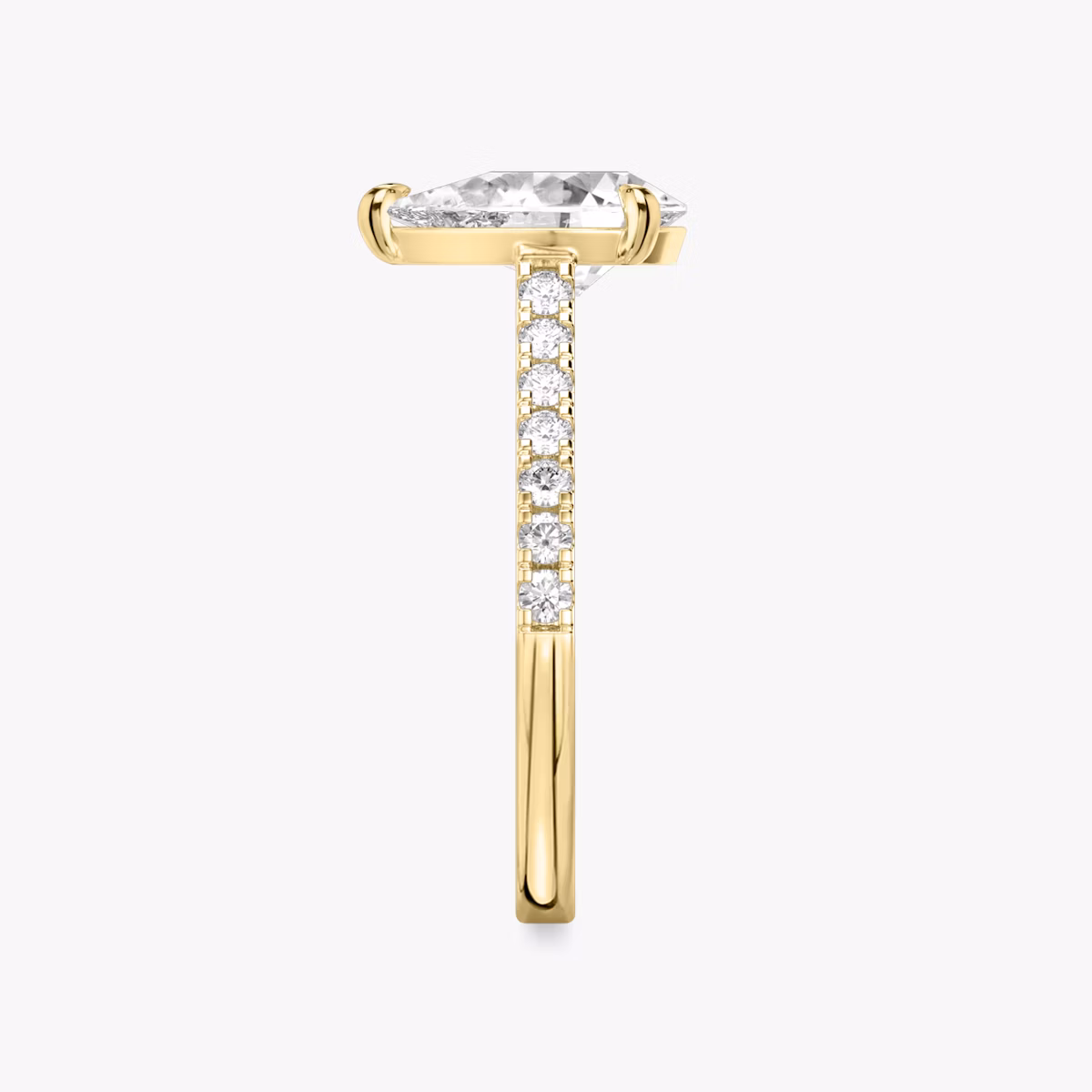The Cathedral | Pear | 18k | Yellow Gold | bandAccent: Pavé | diamondOrientation: vertical | caratWeight: other