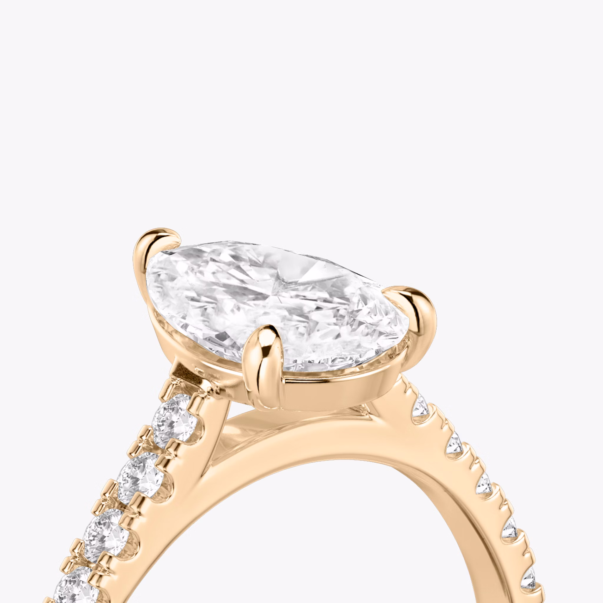 The Cathedral | Pear | 14k | Rose Gold | bandAccent: Pavé | diamondOrientation: vertical | caratWeight: other