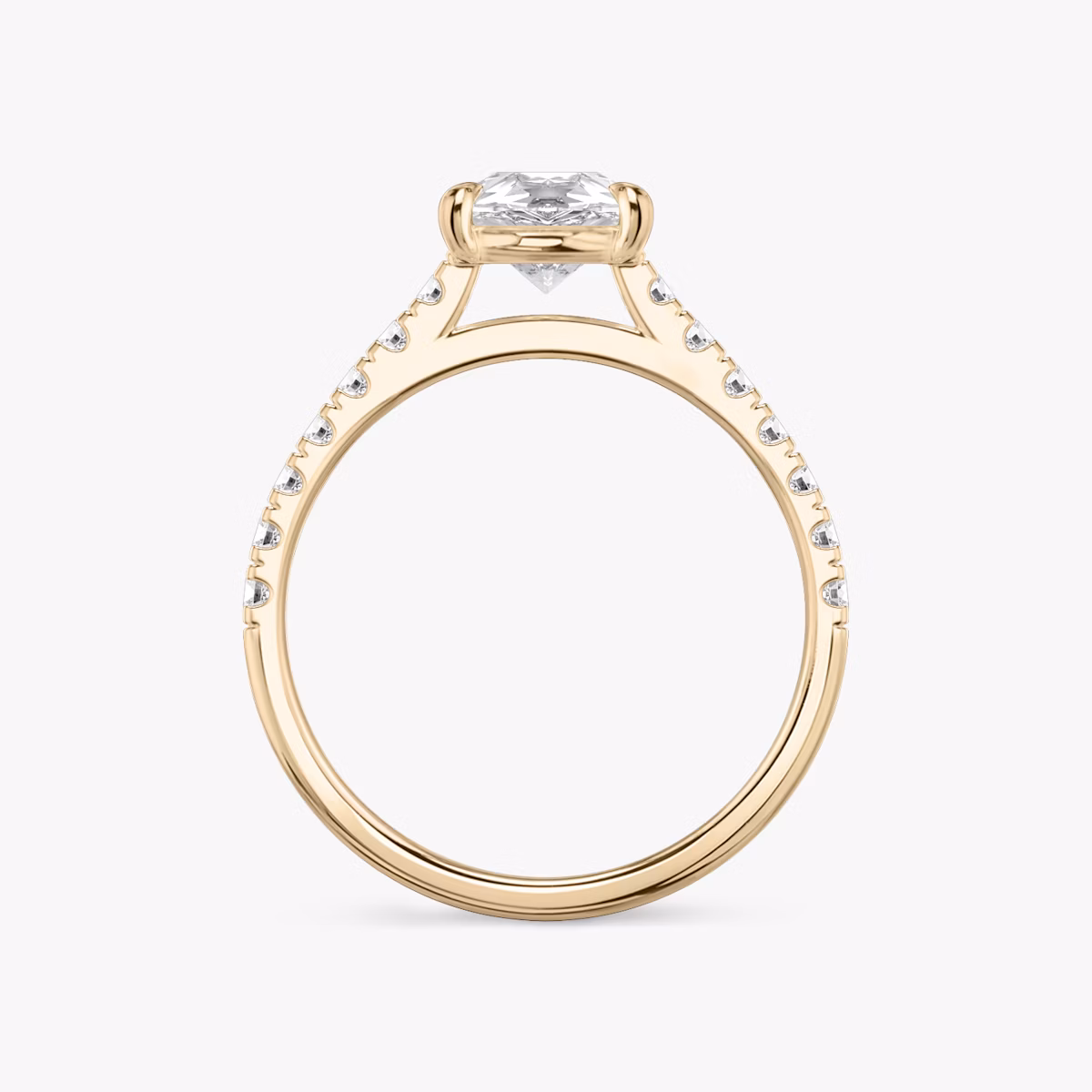 The Cathedral | Pear | 14k | Rose Gold | bandAccent: Pavé | diamondOrientation: vertical | caratWeight: other
