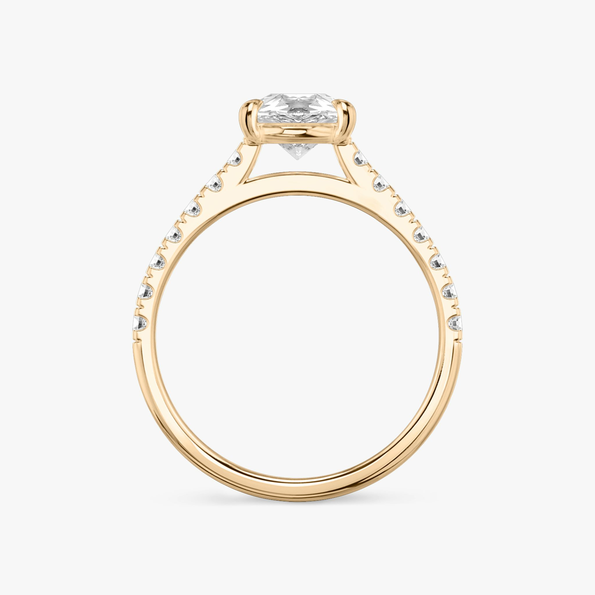 The Cathedral | Pear | 14k | Rose Gold | bandAccent: Pavé | diamondOrientation: vertical | caratWeight: other