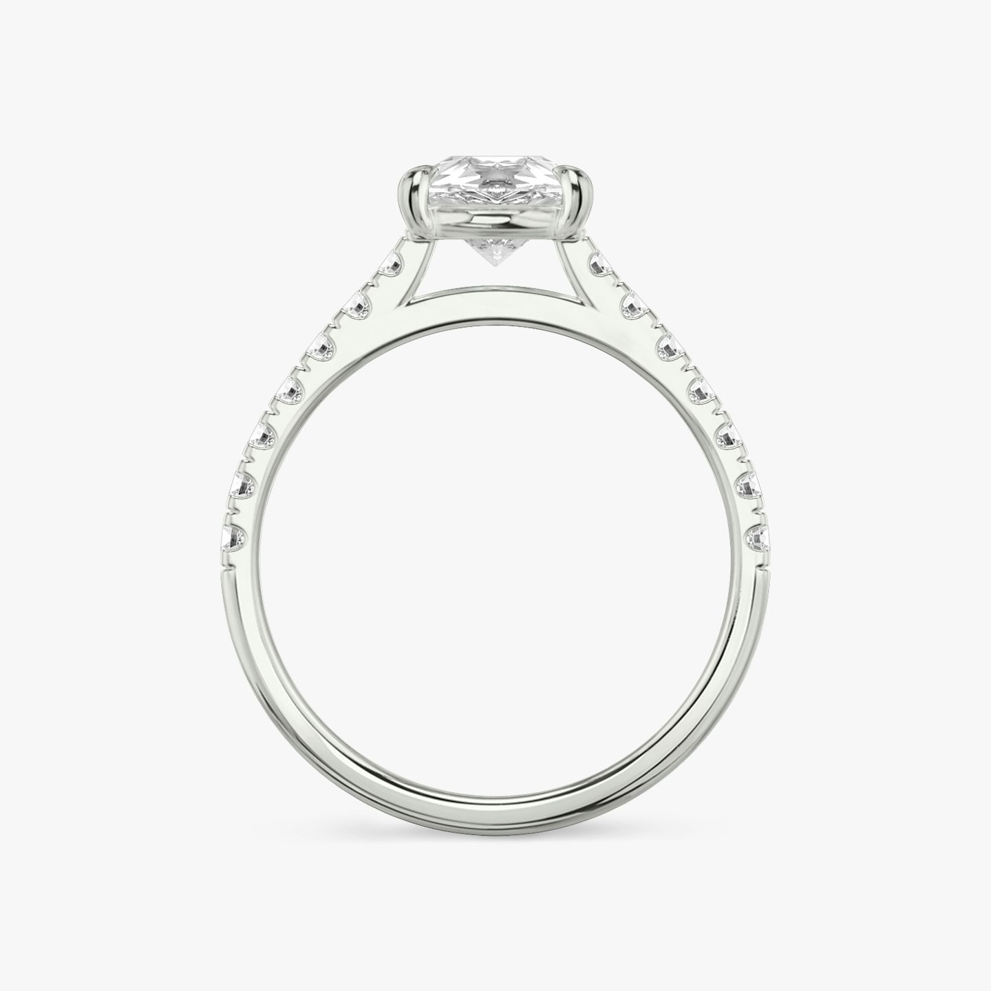 The Cathedral | Pear | 18k | White Gold | bandAccent: Pavé | diamondOrientation: vertical | caratWeight: other