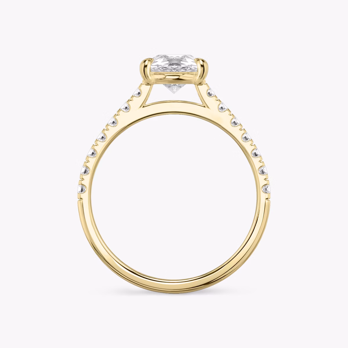 The Cathedral | Pear | 18k | Yellow Gold | bandAccent: Pavé | diamondOrientation: vertical | caratWeight: other