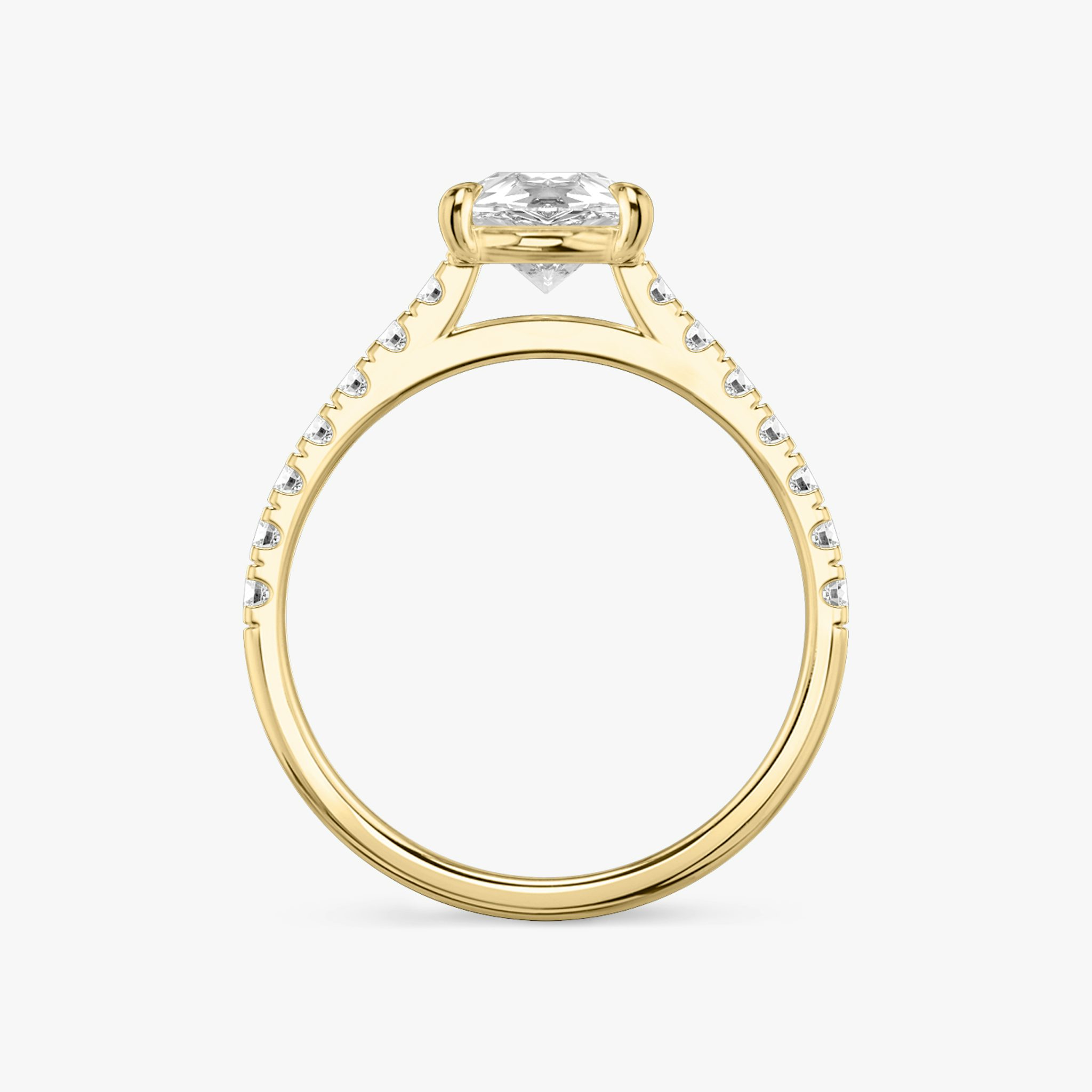 Cathedral | Tropfen | 18k | Gelbgold | bandAccent: Mit Pavé-Besatz | diamondOrientation: vertical | caratWeight: other
