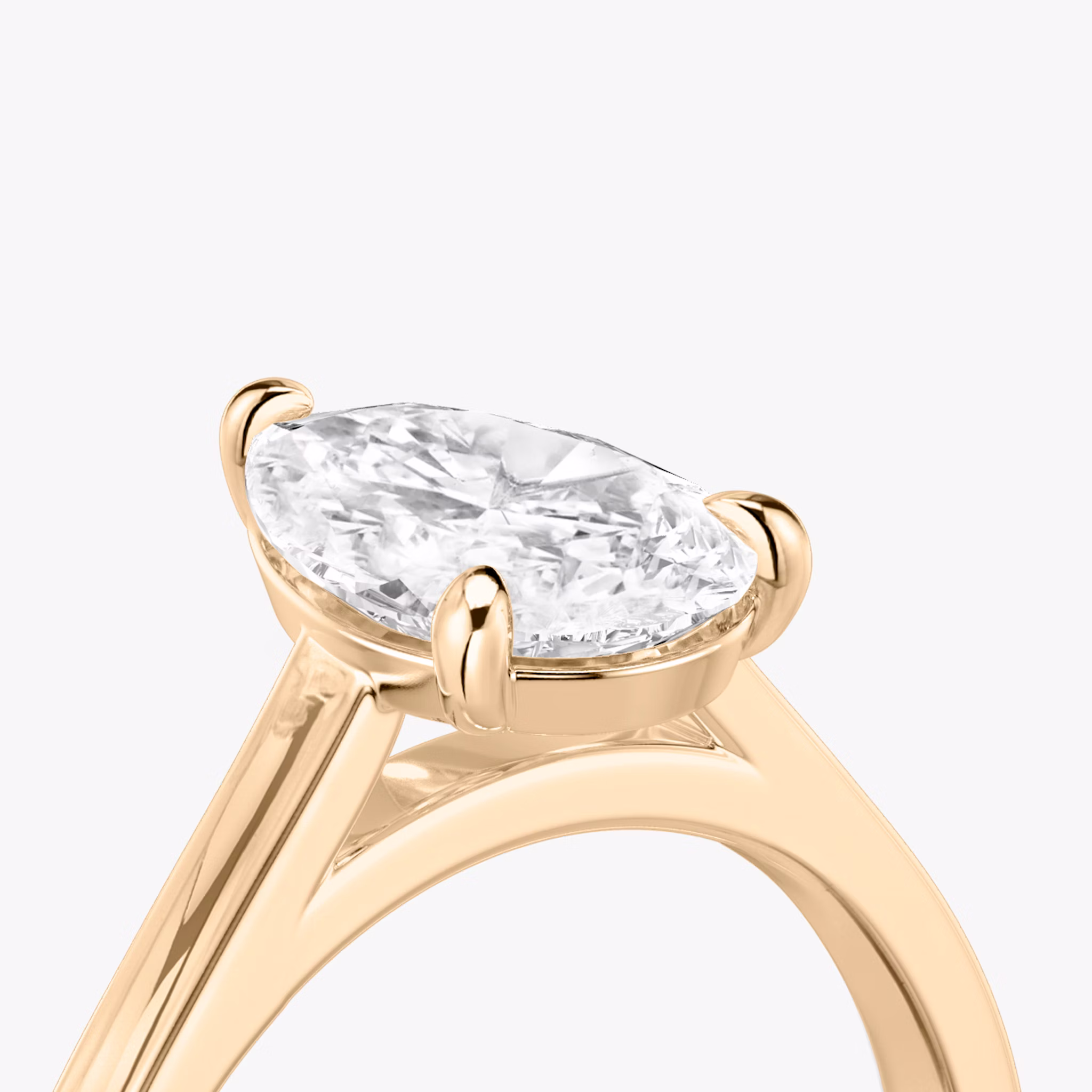 The Cathedral | Pear | 14k | Rose Gold | bandAccent: Plain | diamondOrientation: vertical | caratWeight: other