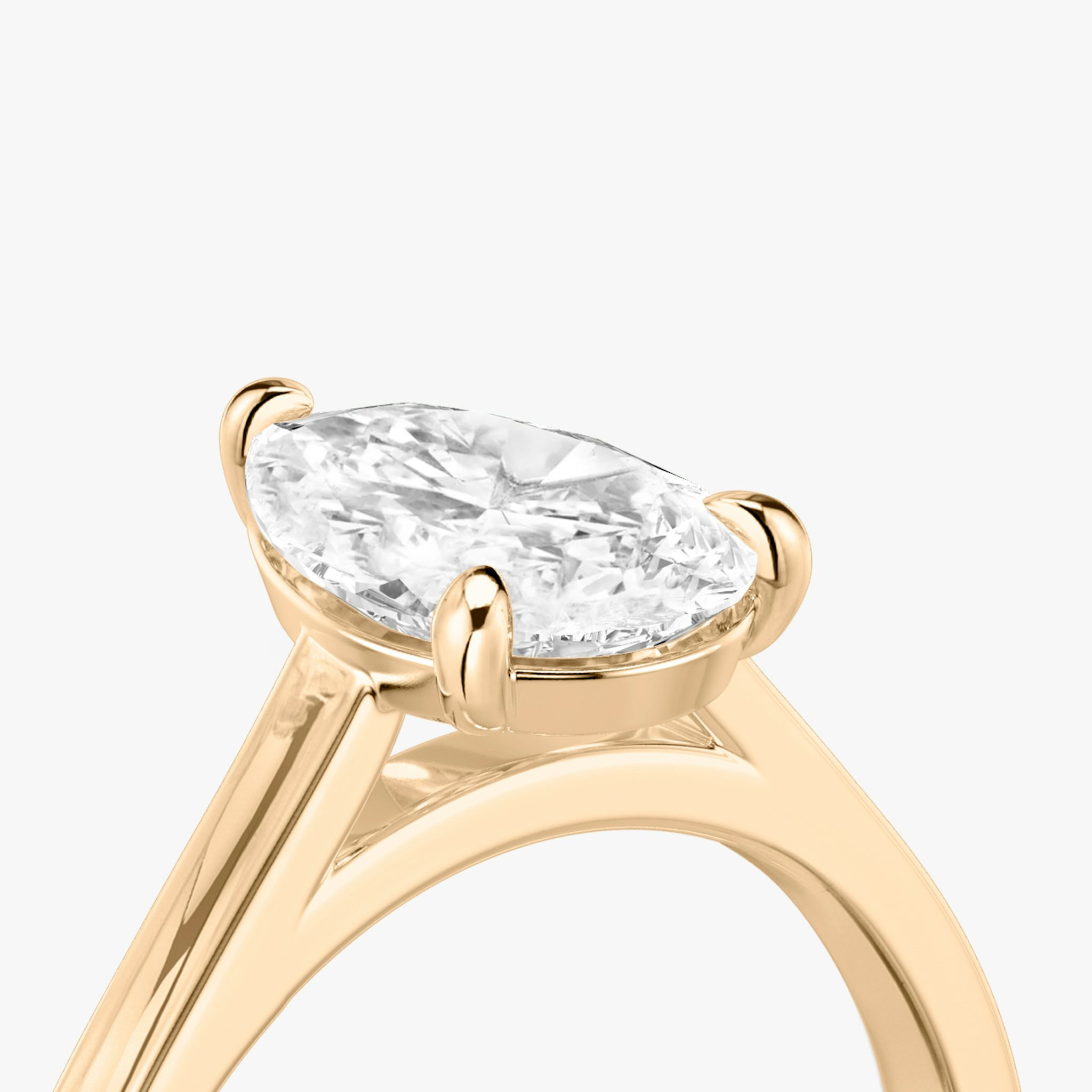 The Cathedral | Pear | 14k | Rose Gold | bandAccent: Plain | diamondOrientation: vertical | caratWeight: other