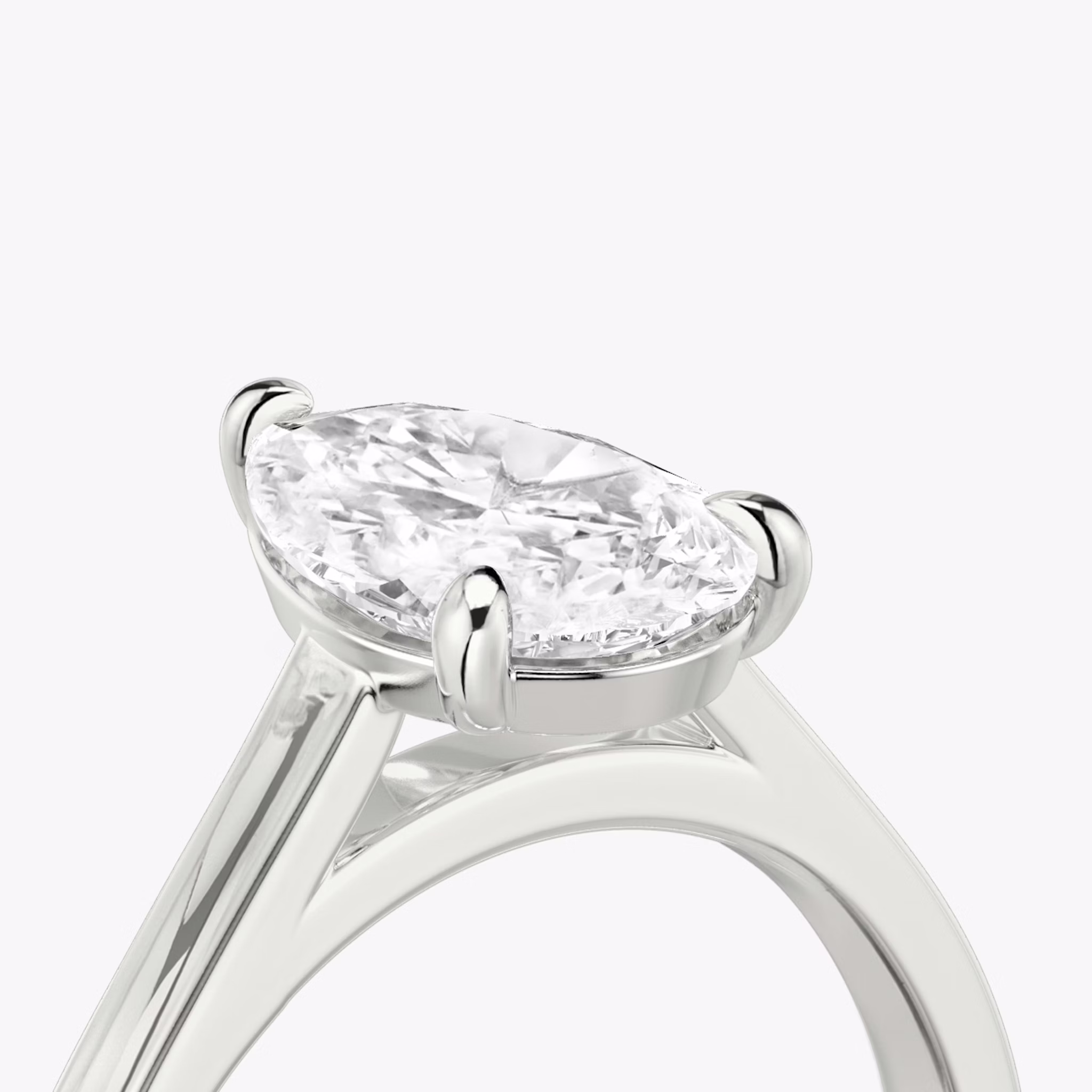 The Cathedral | Pear | 18k | White Gold | bandAccent: Plain | diamondOrientation: vertical | caratWeight: other