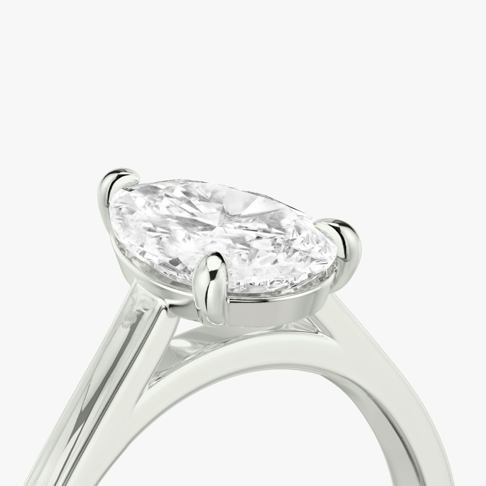The Cathedral | Pear | 18k | White Gold | bandAccent: Plain | diamondOrientation: vertical | caratWeight: other