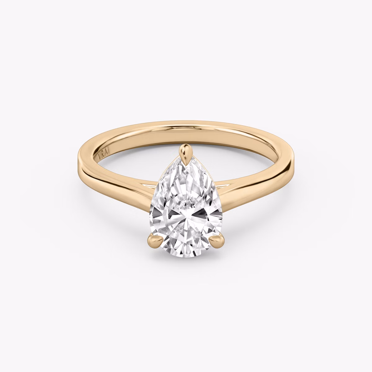 The Cathedral | Pear | 14k | Rose Gold | bandAccent: Plain | diamondOrientation: vertical | caratWeight: other