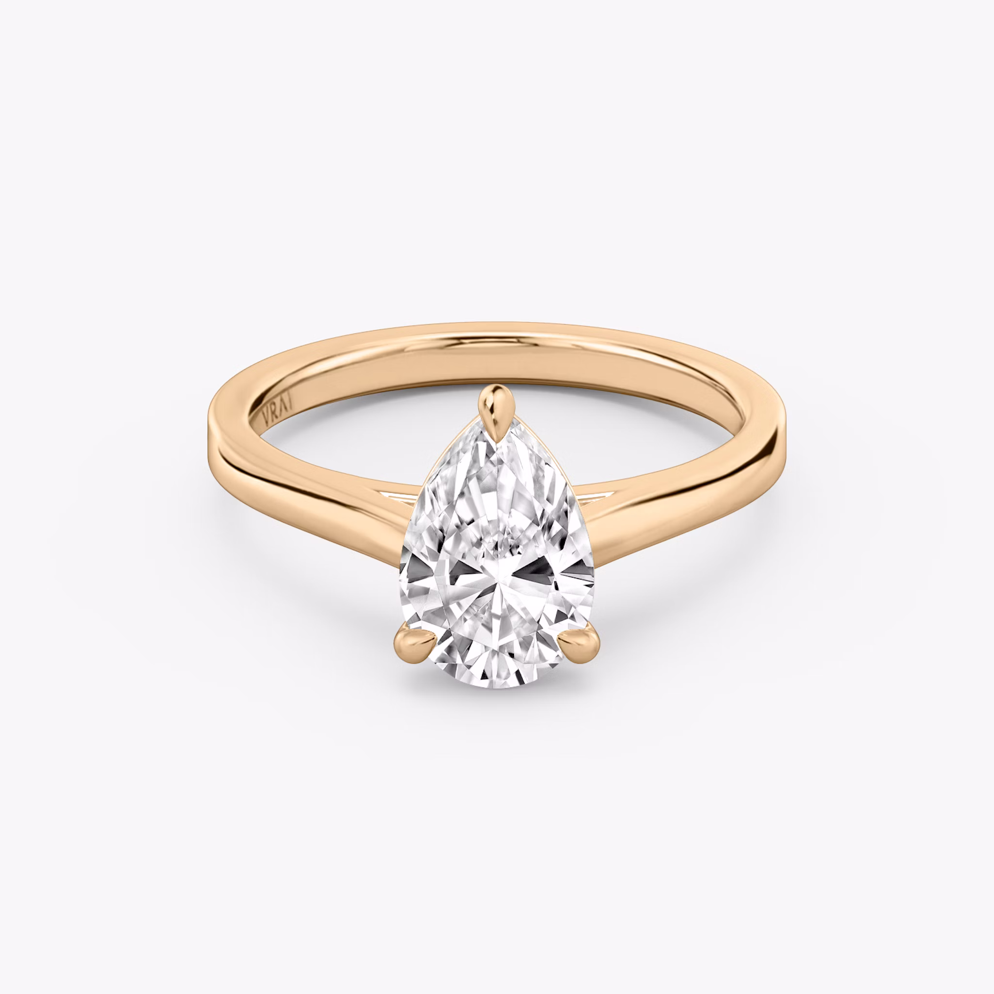The Cathedral | Pear | 14k | Rose Gold | bandAccent: Plain | diamondOrientation: vertical | caratWeight: other
