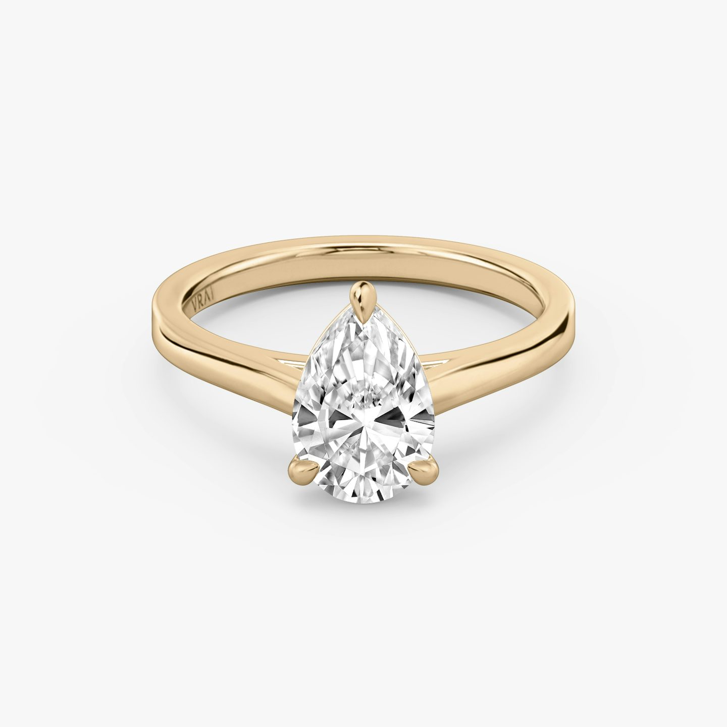 The Cathedral | Pear | 14k | Rose Gold | bandAccent: Plain | diamondOrientation: vertical | caratWeight: other