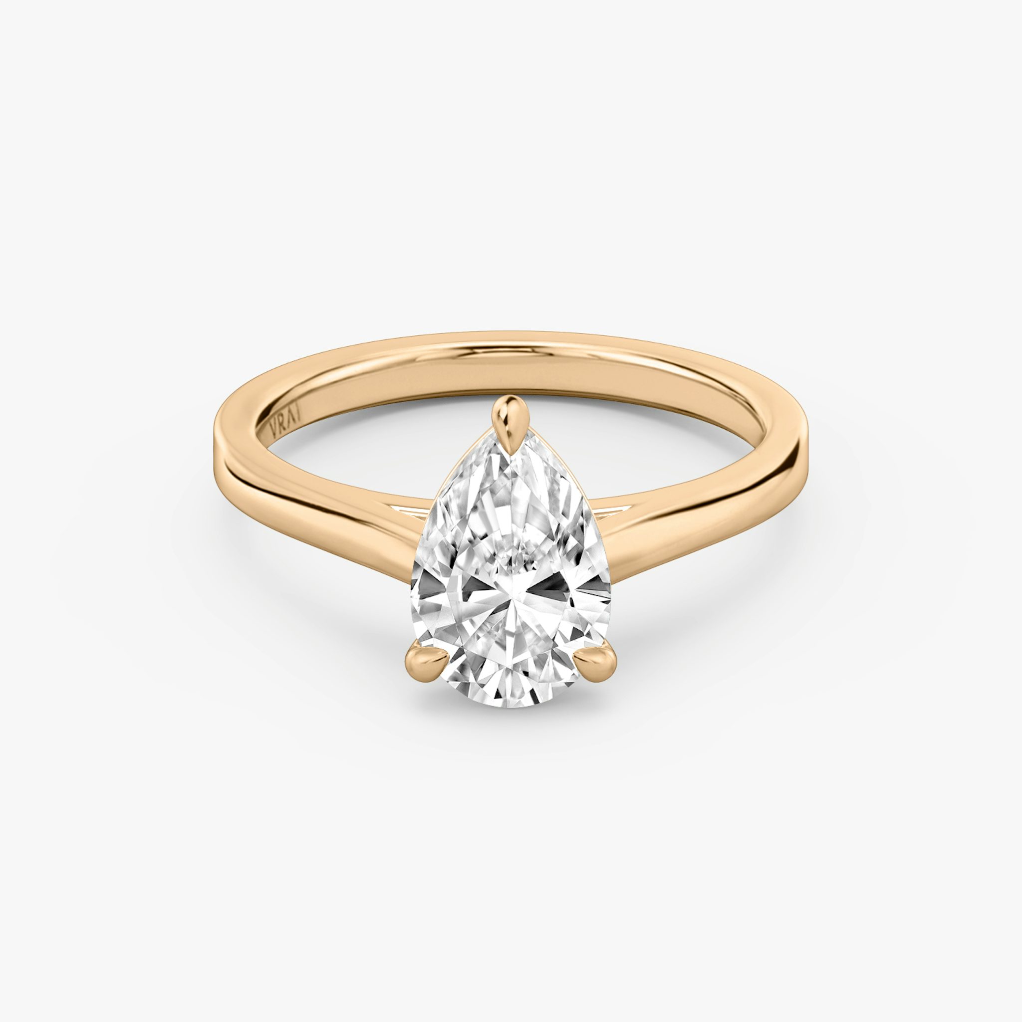 The Cathedral | Pear | 14k | Rose Gold | bandAccent: Plain | diamondOrientation: vertical | caratWeight: other