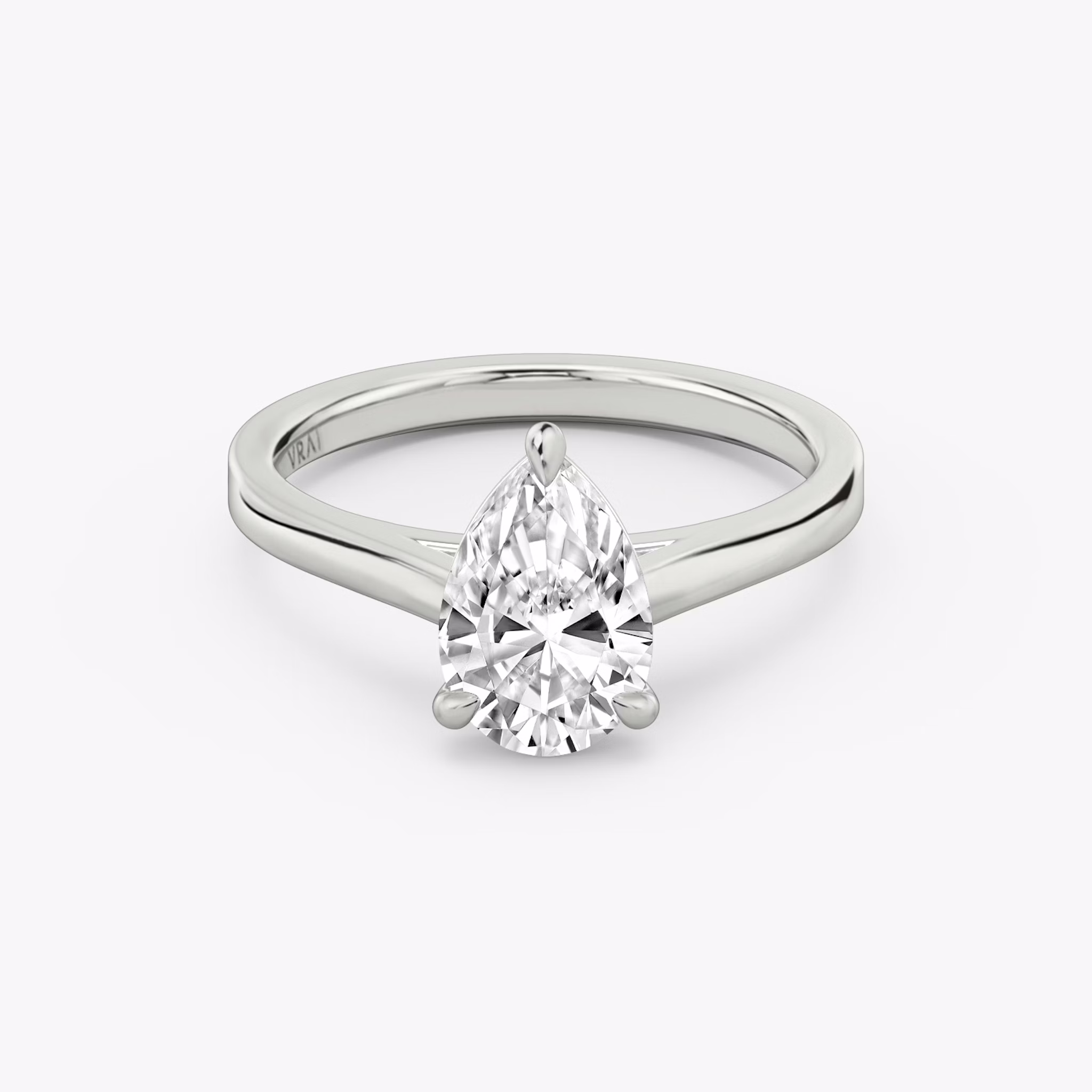 The Cathedral | Pear | 18k | White Gold | bandAccent: Plain | diamondOrientation: vertical | caratWeight: other
