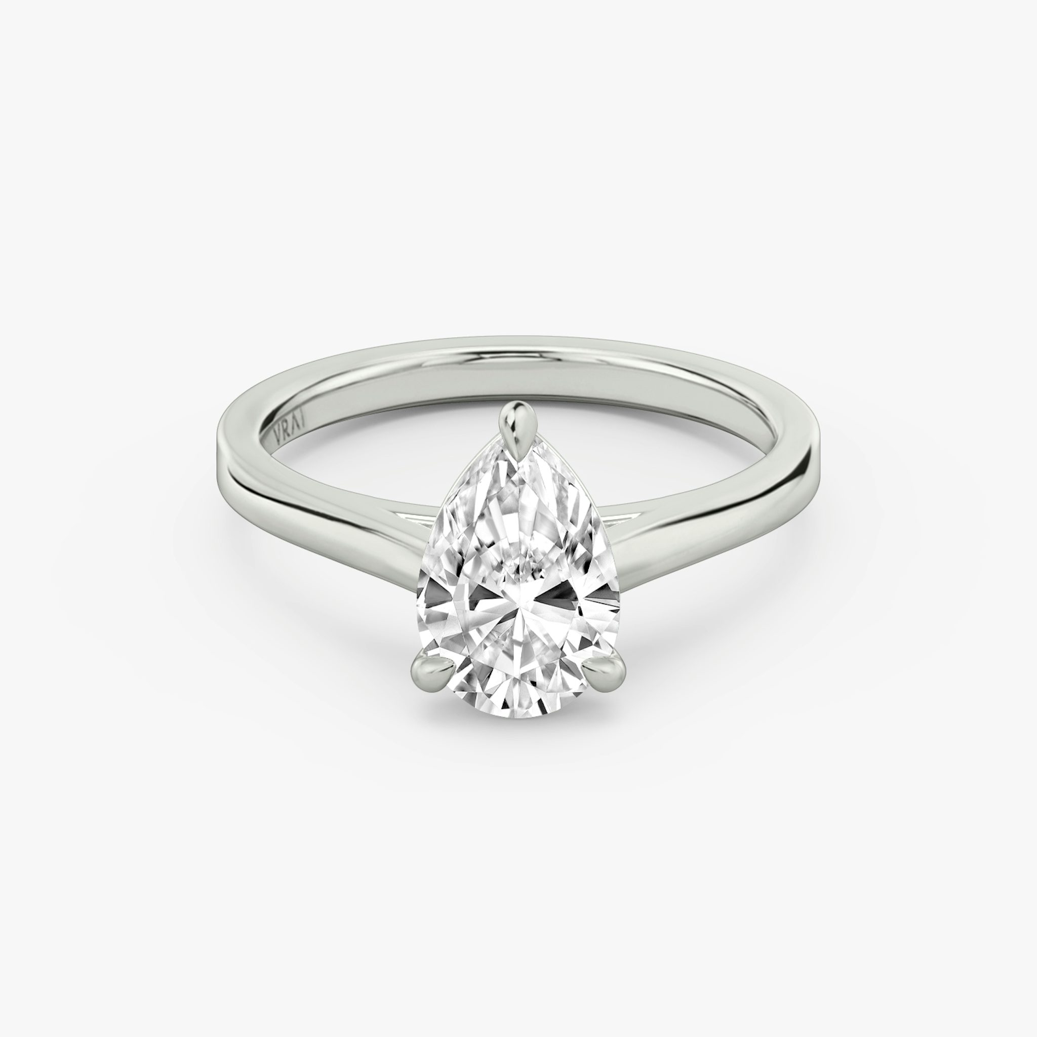 The Cathedral | Pear | 18k | White Gold | bandAccent: Plain | diamondOrientation: vertical | caratWeight: other