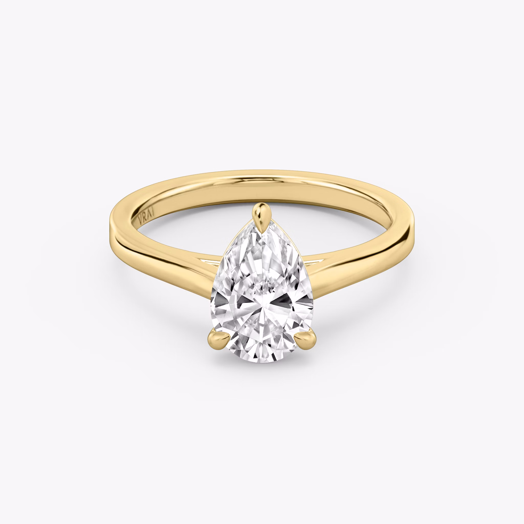 The Cathedral | Pear | 18k | Yellow Gold | bandAccent: Plain | diamondOrientation: vertical | caratWeight: other