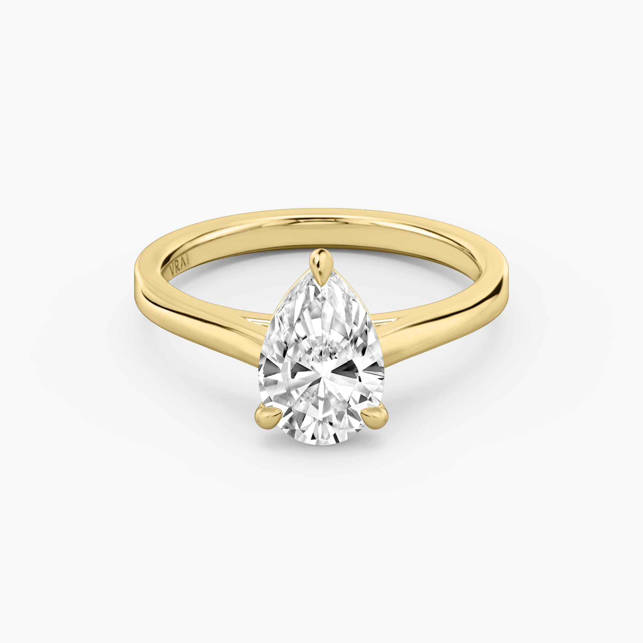 The Cathedral | Pear | 18k | Yellow Gold | bandAccent: Plain | diamondOrientation: vertical | caratWeight: other