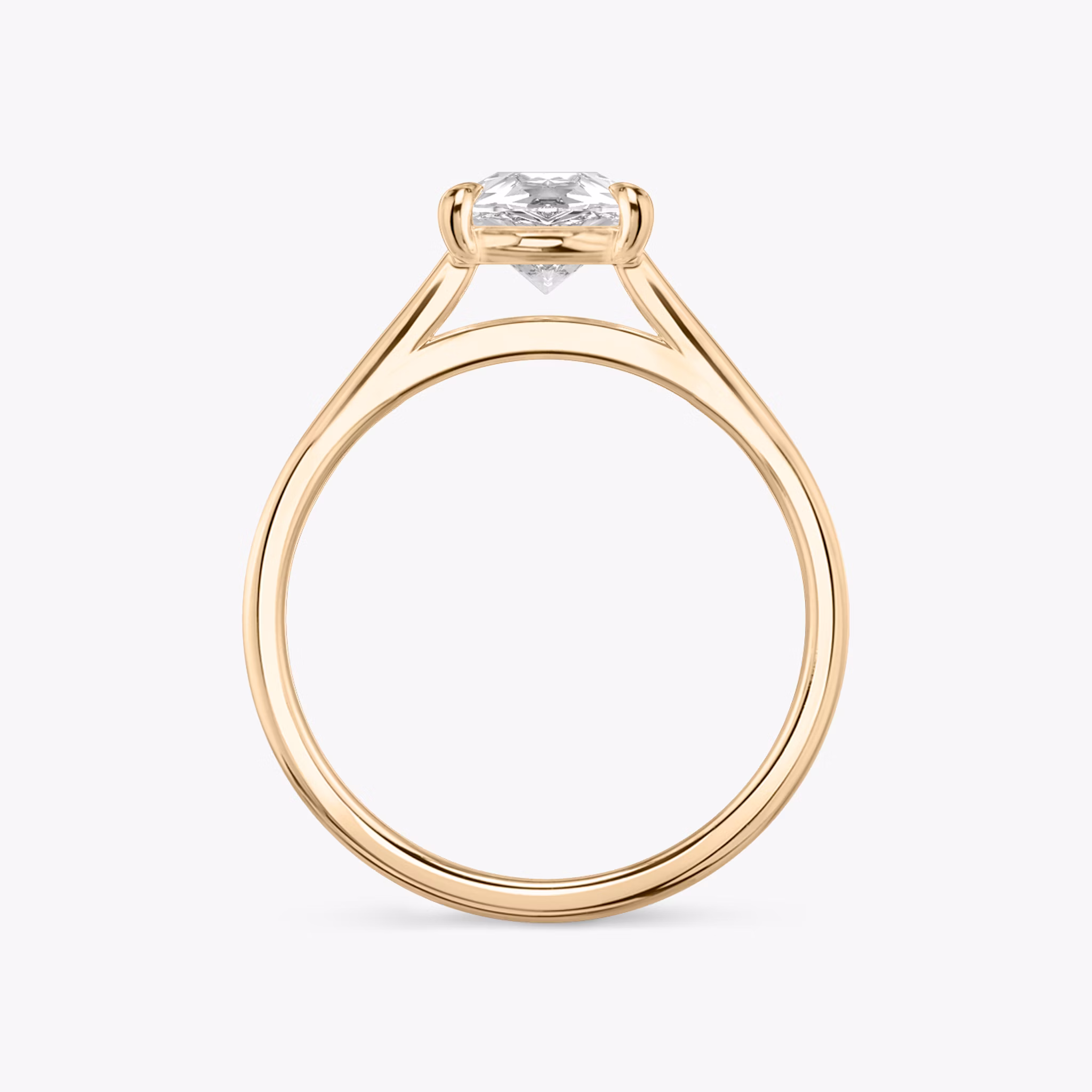The Cathedral | Pear | 14k | Rose Gold | bandAccent: Plain | diamondOrientation: vertical | caratWeight: other