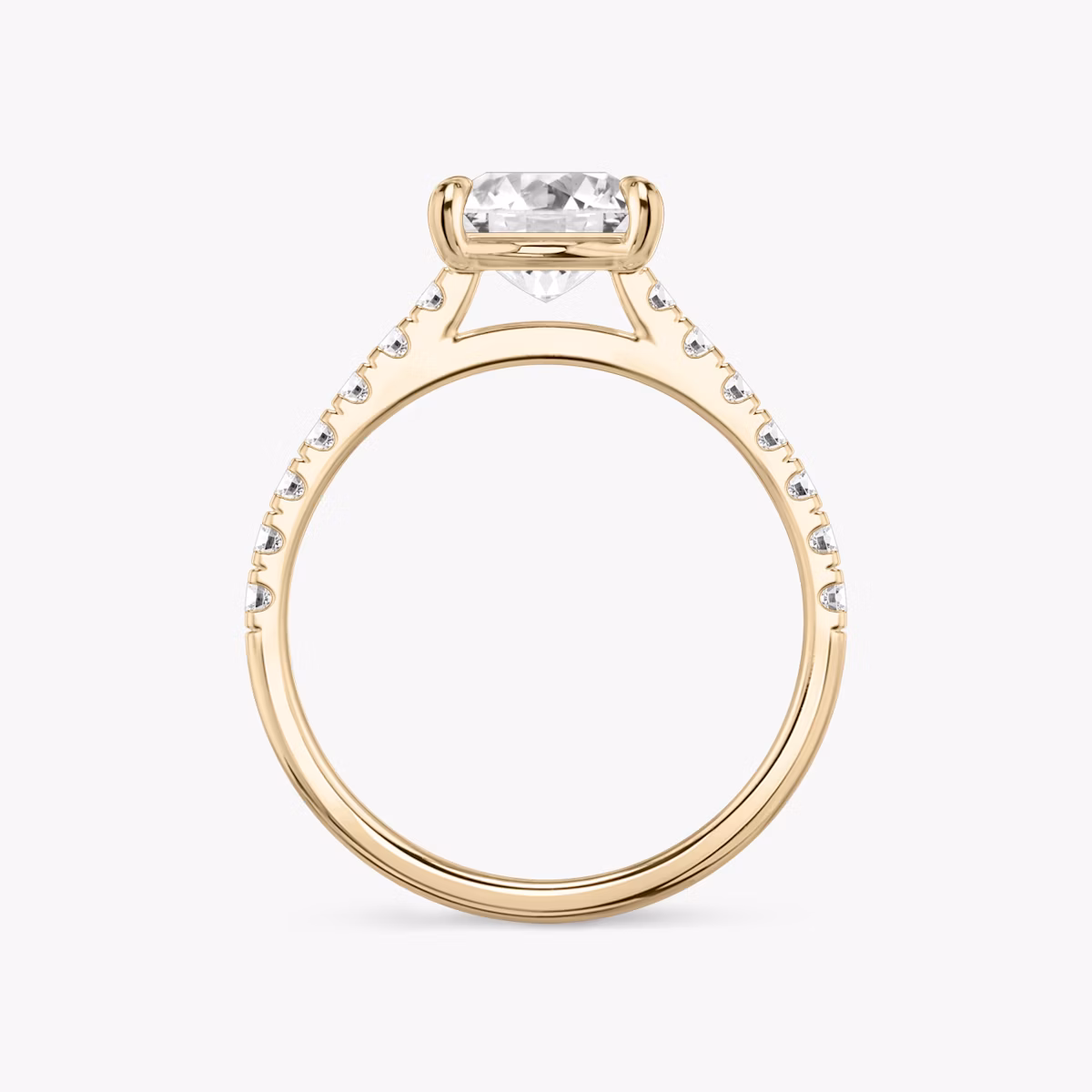 The Cathedral | Princess | 14k | Rose Gold | bandAccent: Pavé | diamondOrientation: vertical | caratWeight: other