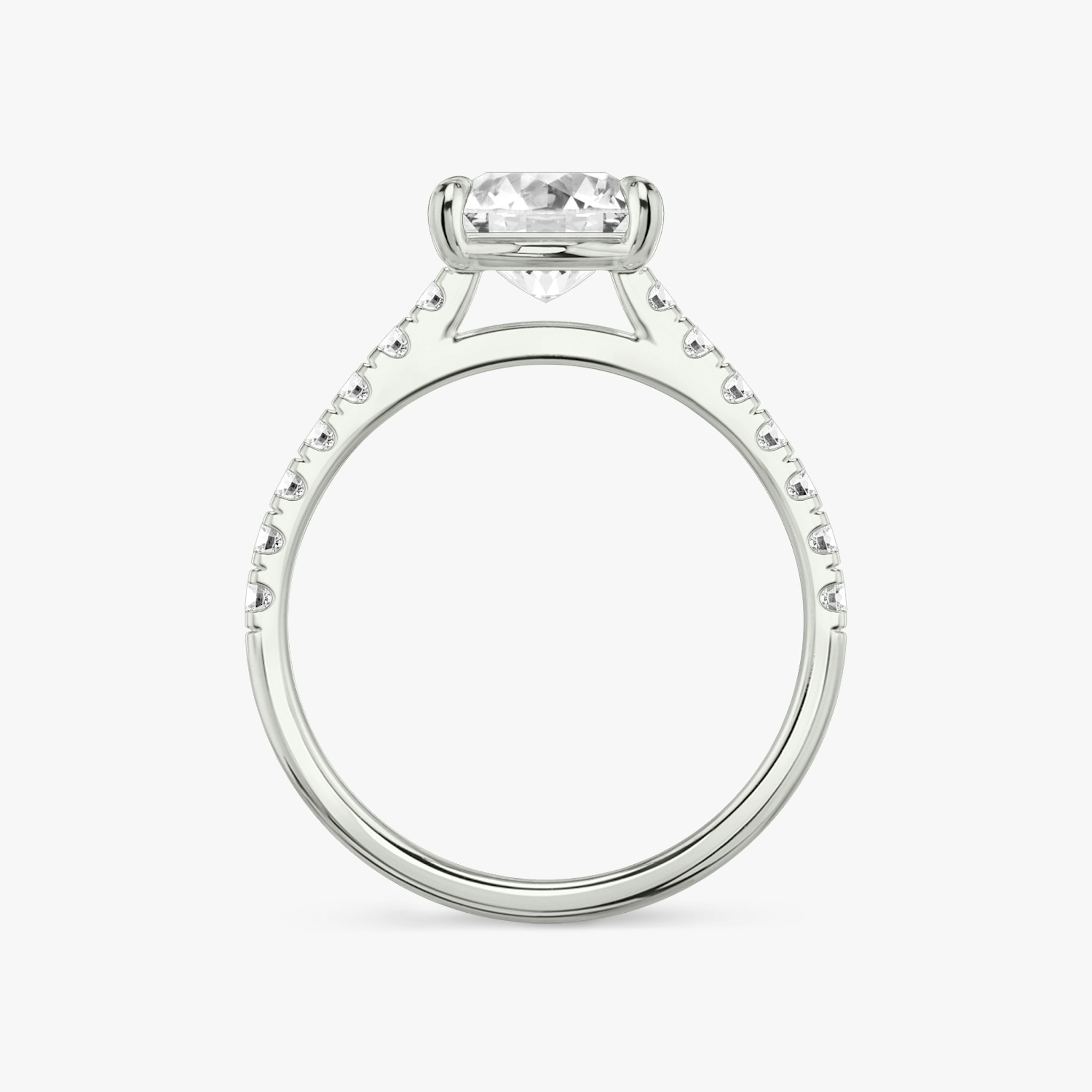 The Cathedral | Princess | 18k | White Gold | bandAccent: Pavé | diamondOrientation: vertical | caratWeight: other