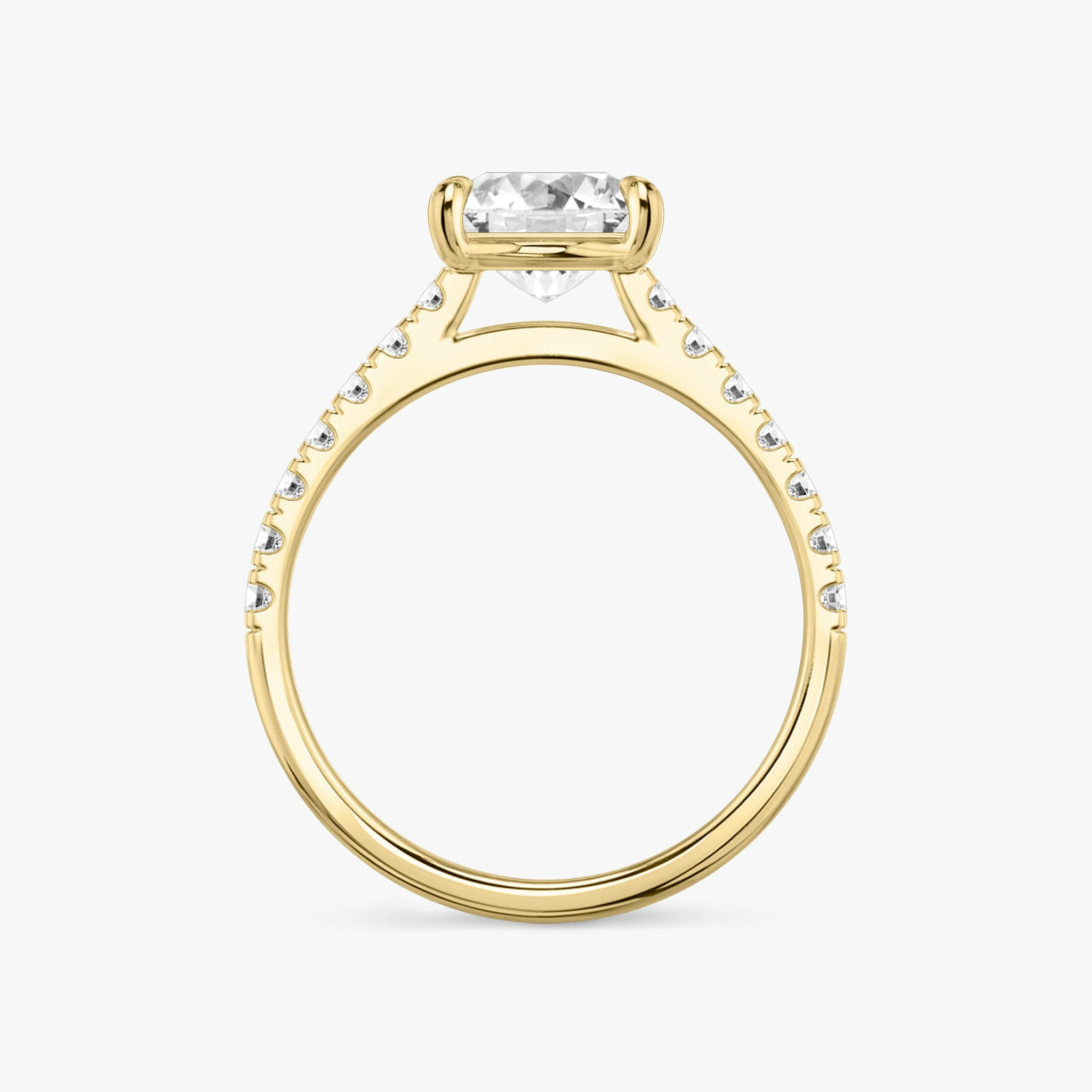 The Cathedral | Princess | 18k | Yellow Gold | bandAccent: Pavé | diamondOrientation: vertical | caratWeight: other