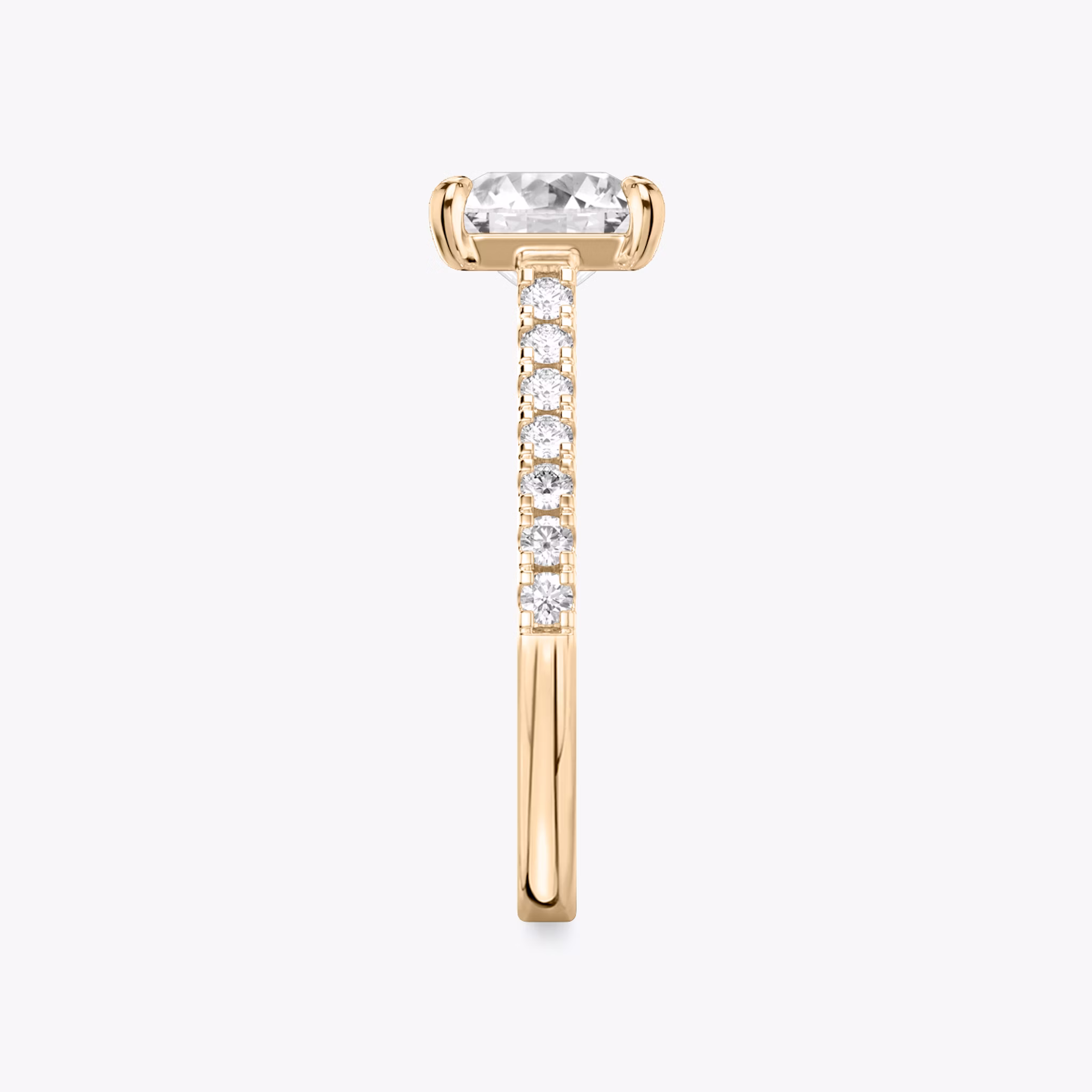 The Cathedral | Princess | 14k | Rose Gold | bandAccent: Pavé | diamondOrientation: vertical | caratWeight: other
