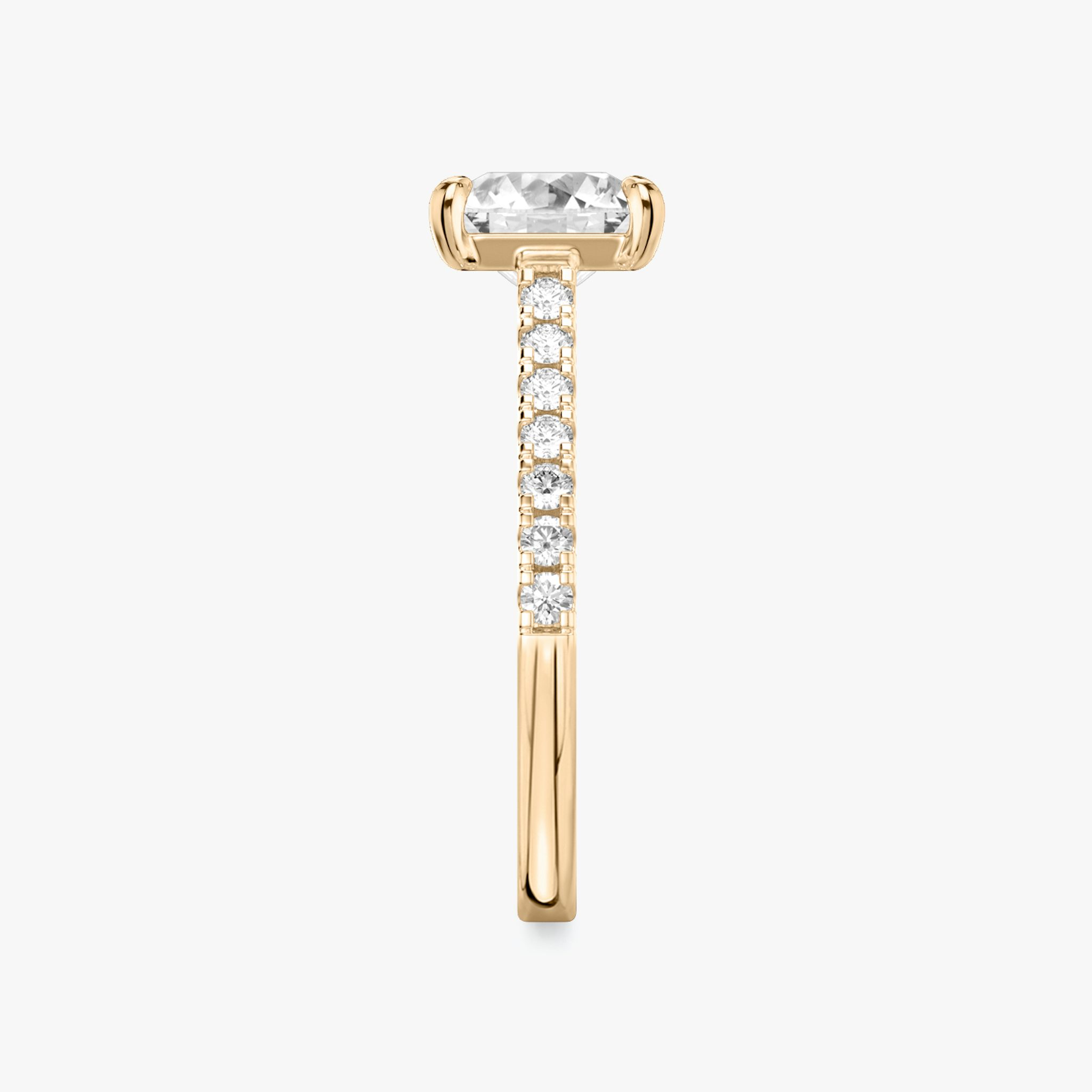 The Cathedral | Princess | 14k | Rose Gold | bandAccent: Pavé | diamondOrientation: vertical | caratWeight: other