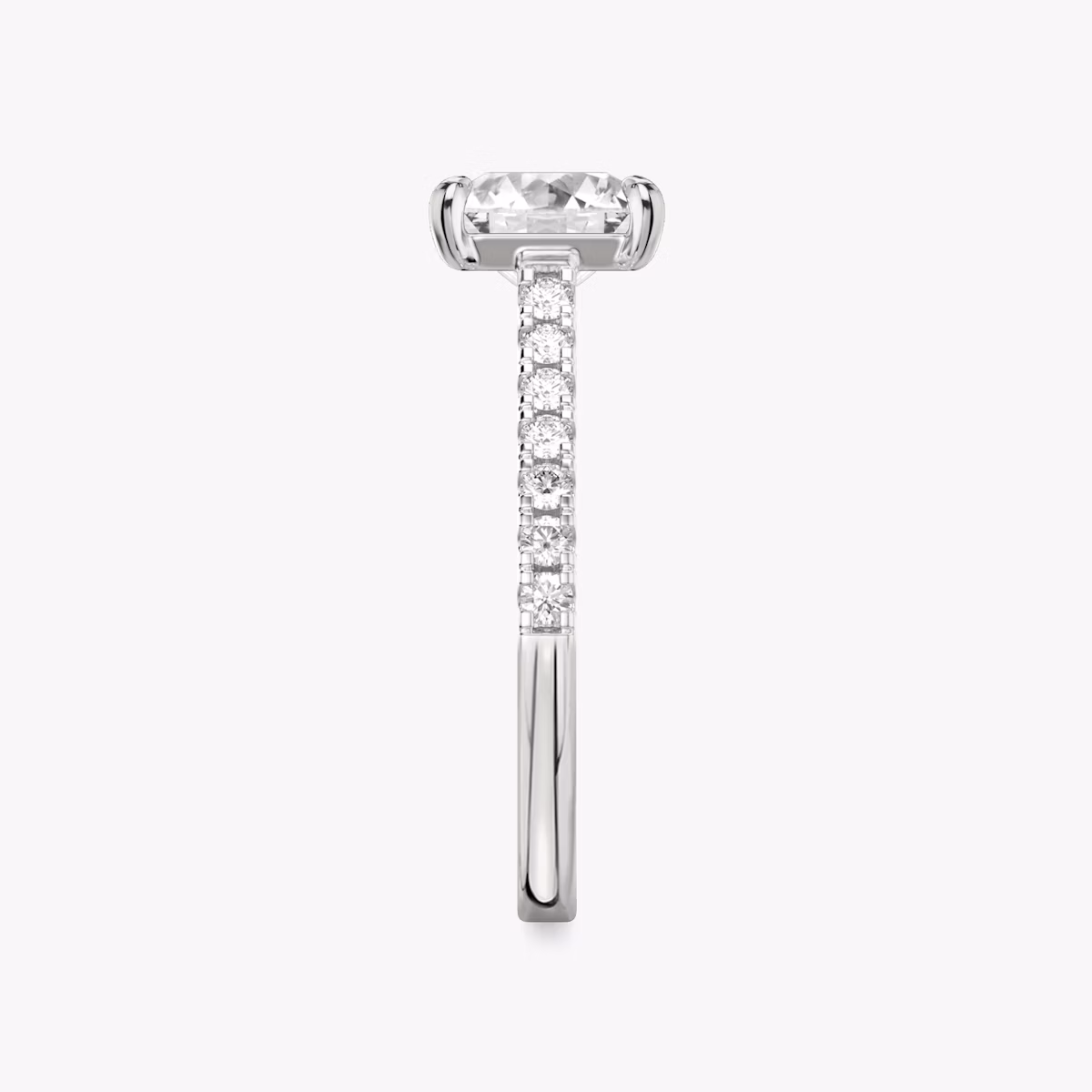 The Cathedral | Princess | 18k | White Gold | bandAccent: Pavé | diamondOrientation: vertical | caratWeight: other