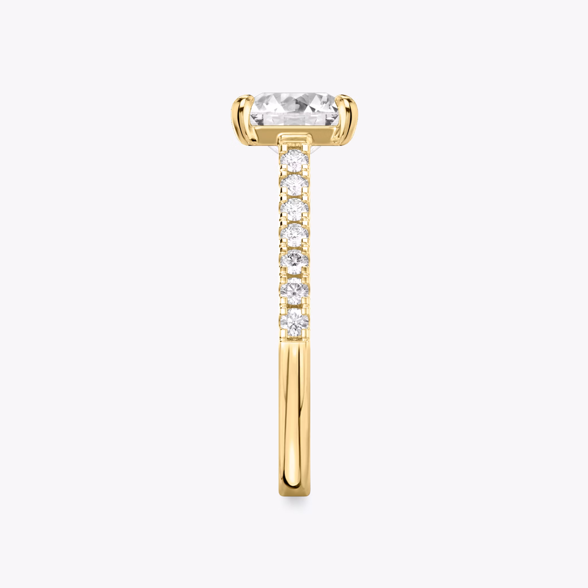 The Cathedral | Princess | 18k | Yellow Gold | bandAccent: Pavé | diamondOrientation: vertical | caratWeight: other