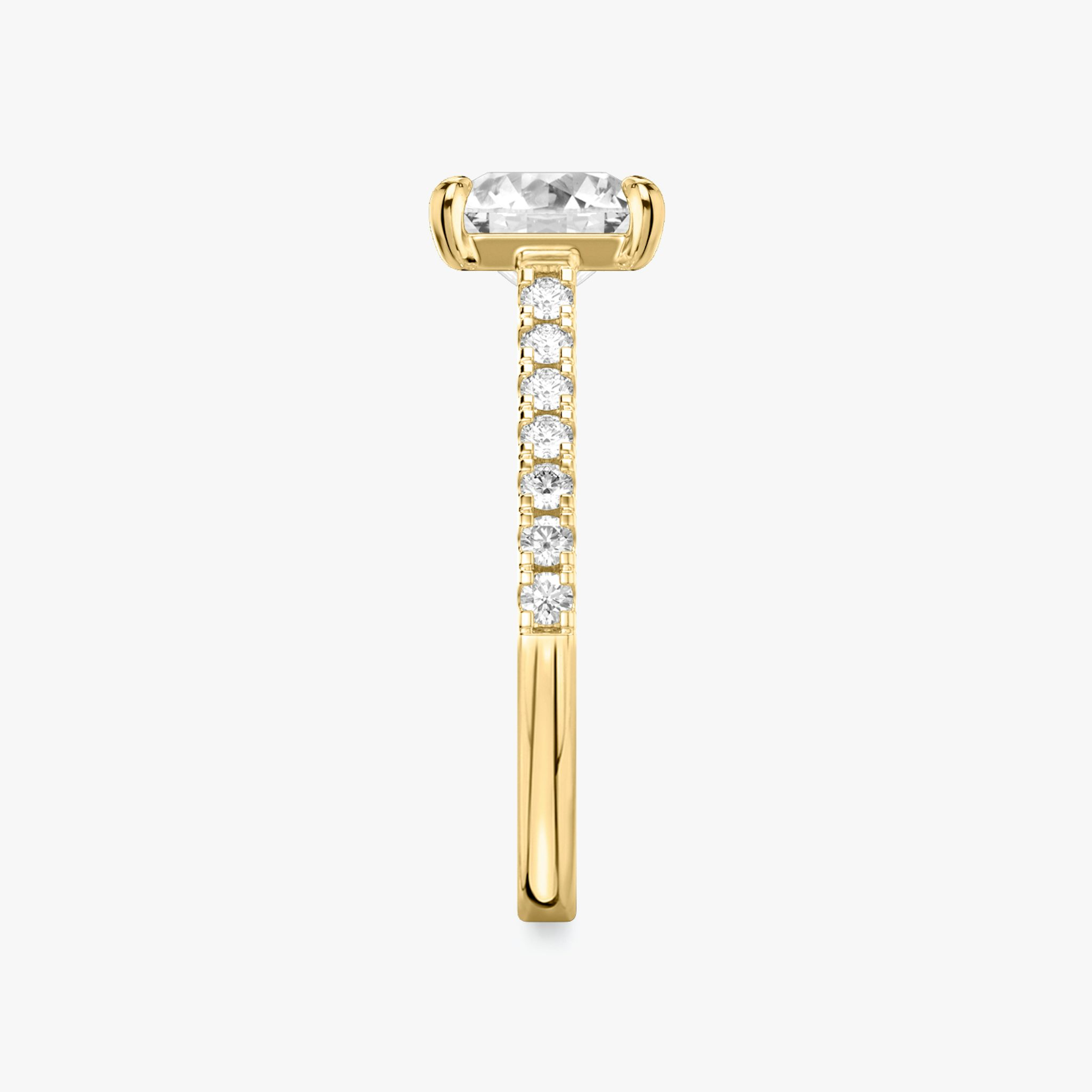 The Cathedral | Princess | 18k | Yellow Gold | bandAccent: Pavé | diamondOrientation: vertical | caratWeight: other