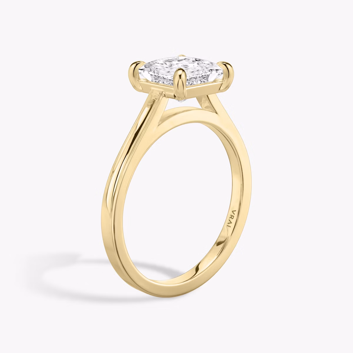 The Cathedral | Princess | 18k | Yellow Gold | bandAccent: Plain | diamondOrientation: vertical | caratWeight: other