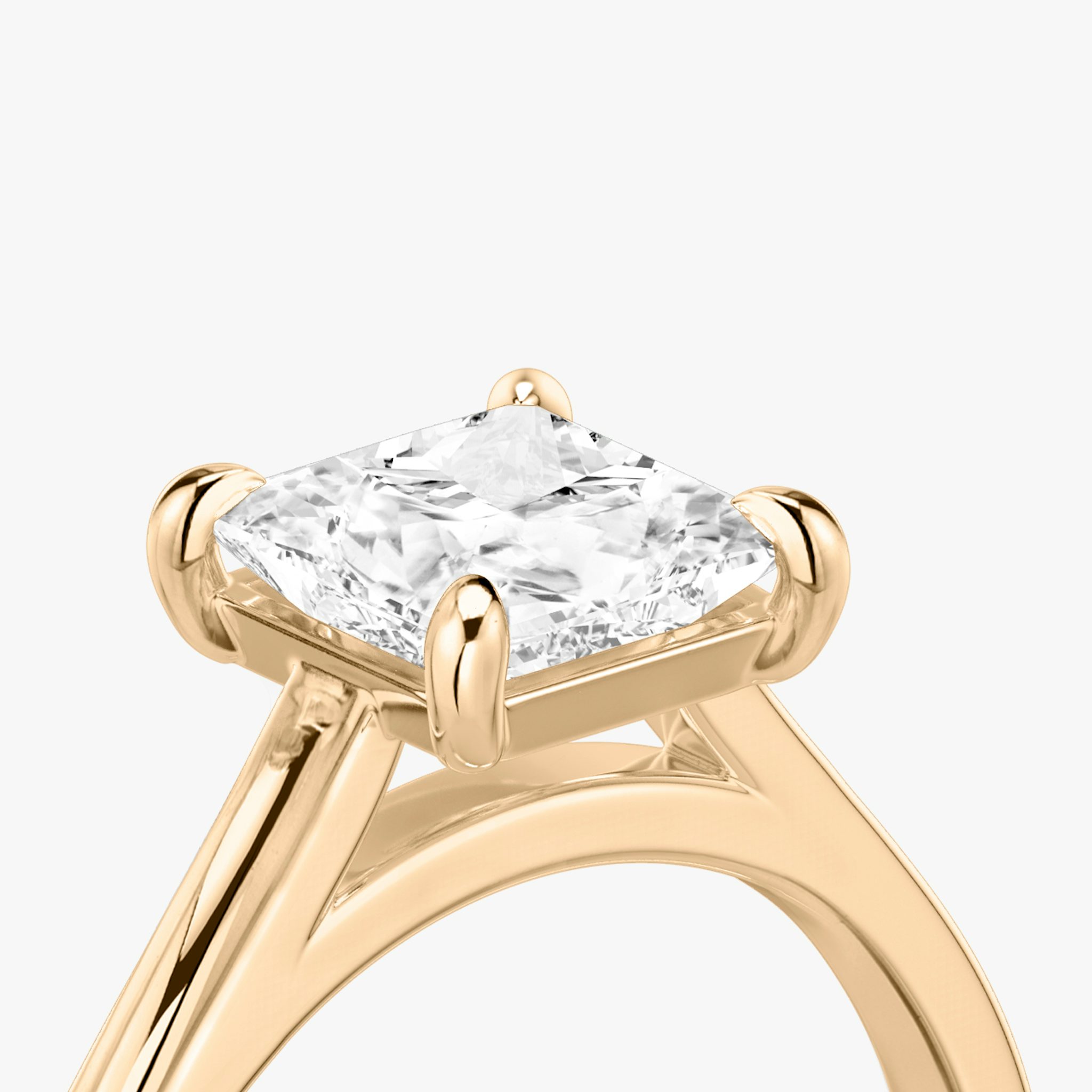 The Cathedral | Princess | 14k | Rose Gold | bandAccent: Plain | diamondOrientation: vertical | caratWeight: other