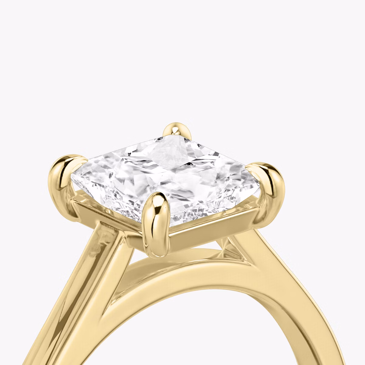The Cathedral | Princess | 18k | Yellow Gold | bandAccent: Plain | diamondOrientation: vertical | caratWeight: other