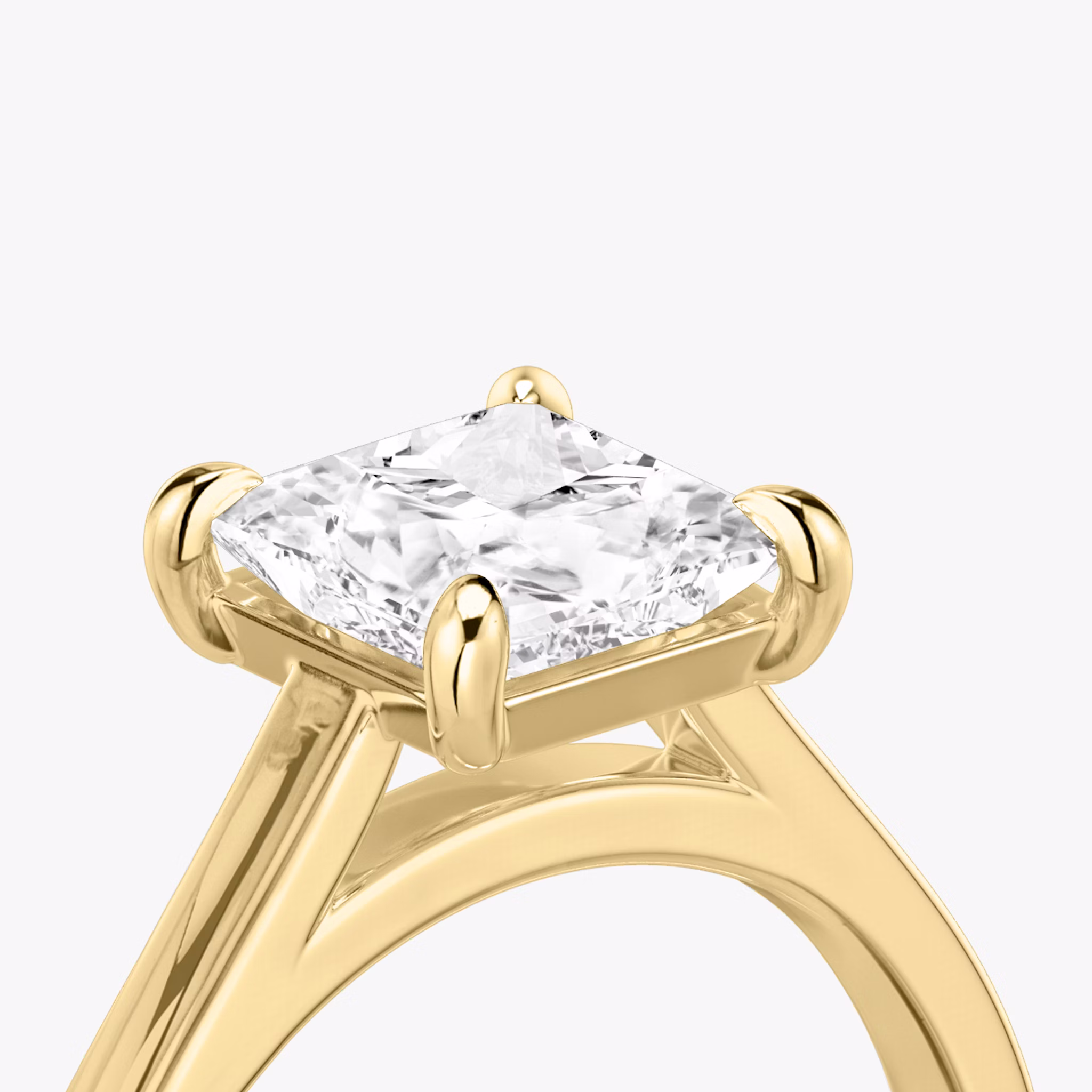 The Cathedral | Princess | 18k | Yellow Gold | bandAccent: Plain | diamondOrientation: vertical | caratWeight: other