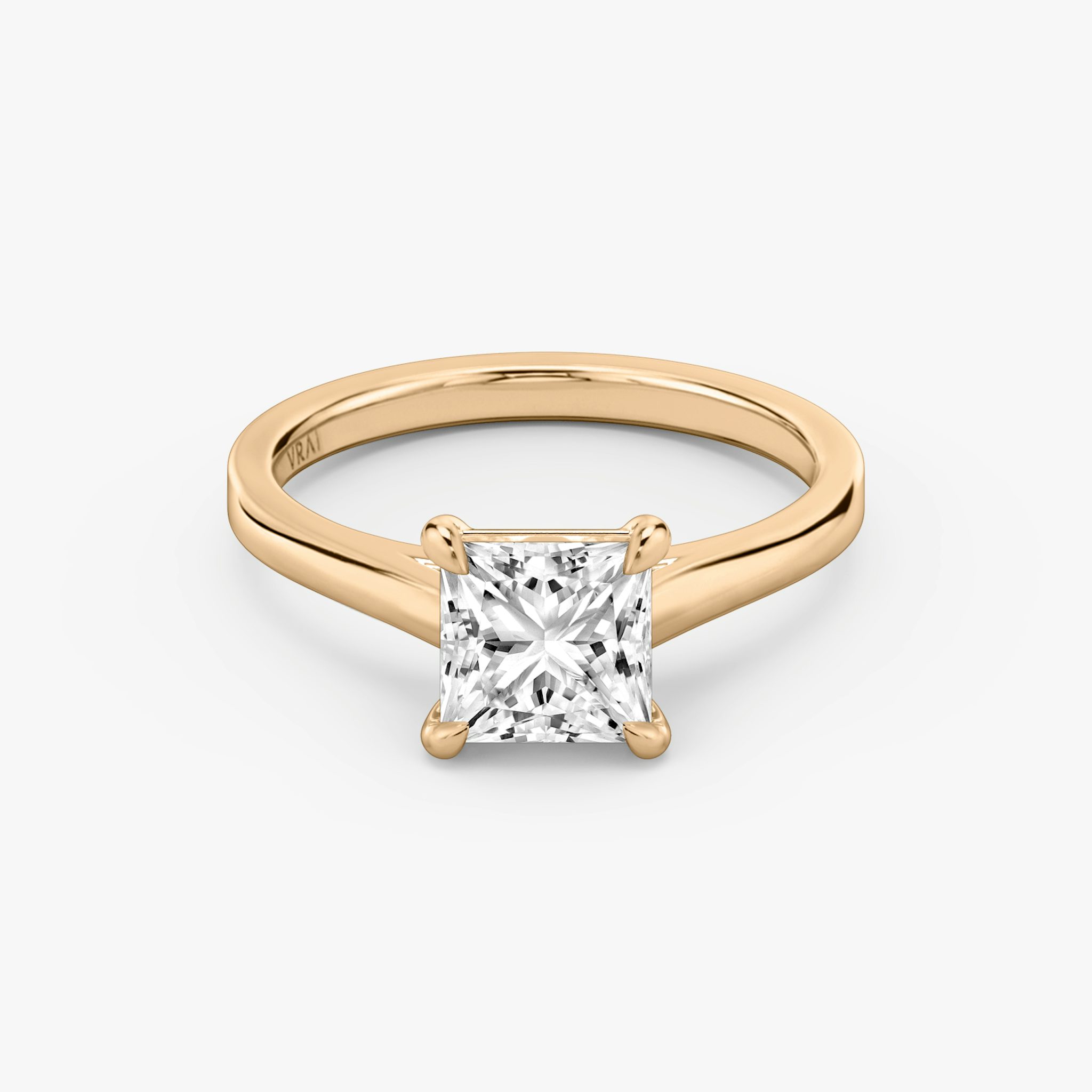 The Cathedral | Princess | 14k | Rose Gold | bandAccent: Plain | diamondOrientation: vertical | caratWeight: other