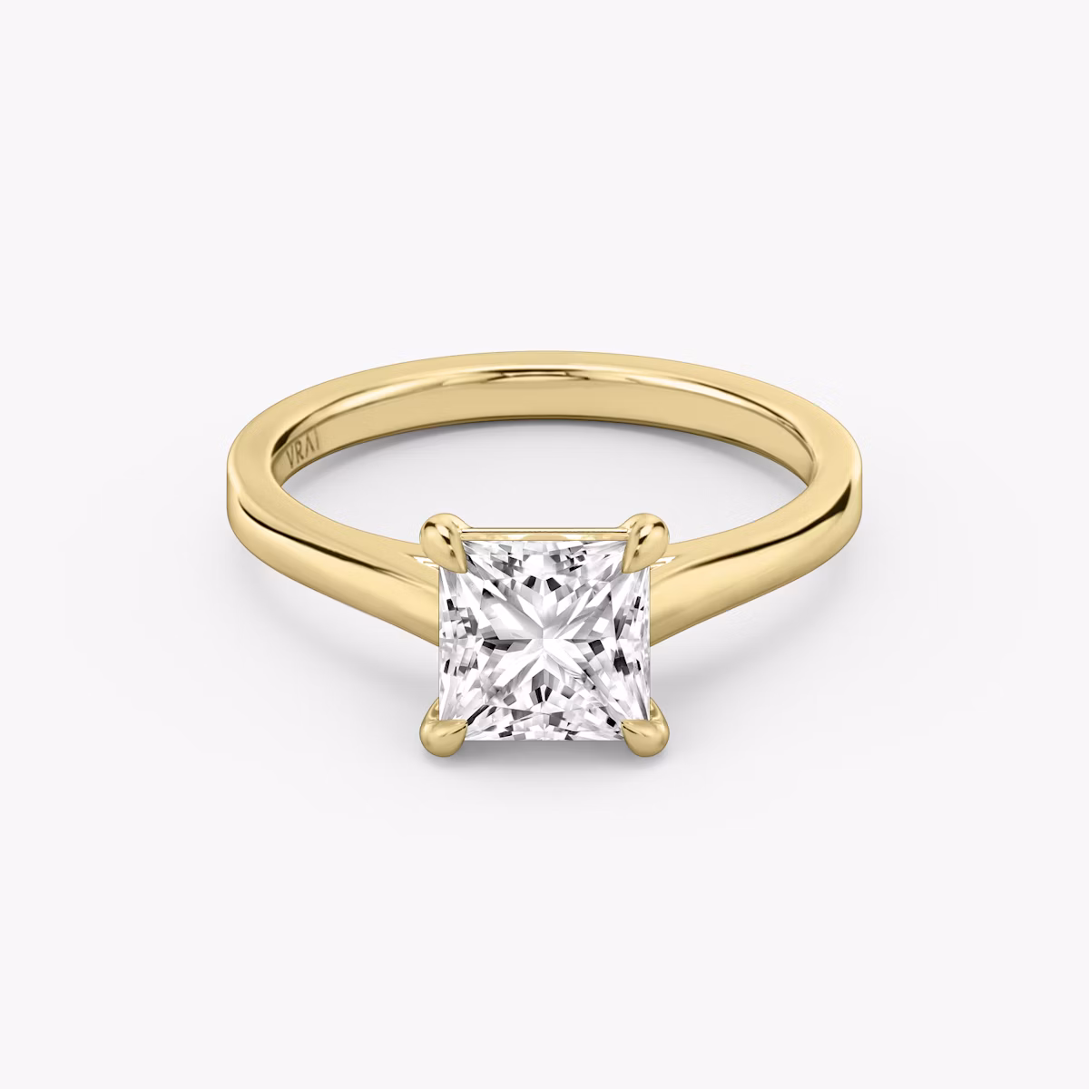 The Cathedral | Princess | 18k | Yellow Gold | bandAccent: Plain | diamondOrientation: vertical | caratWeight: other