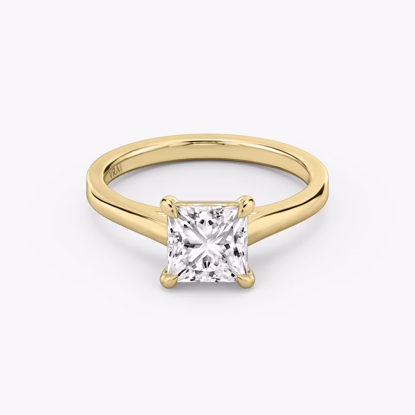 The Cathedral | Princess | 18k | Yellow Gold | bandAccent: Plain | diamondOrientation: vertical | caratWeight: other