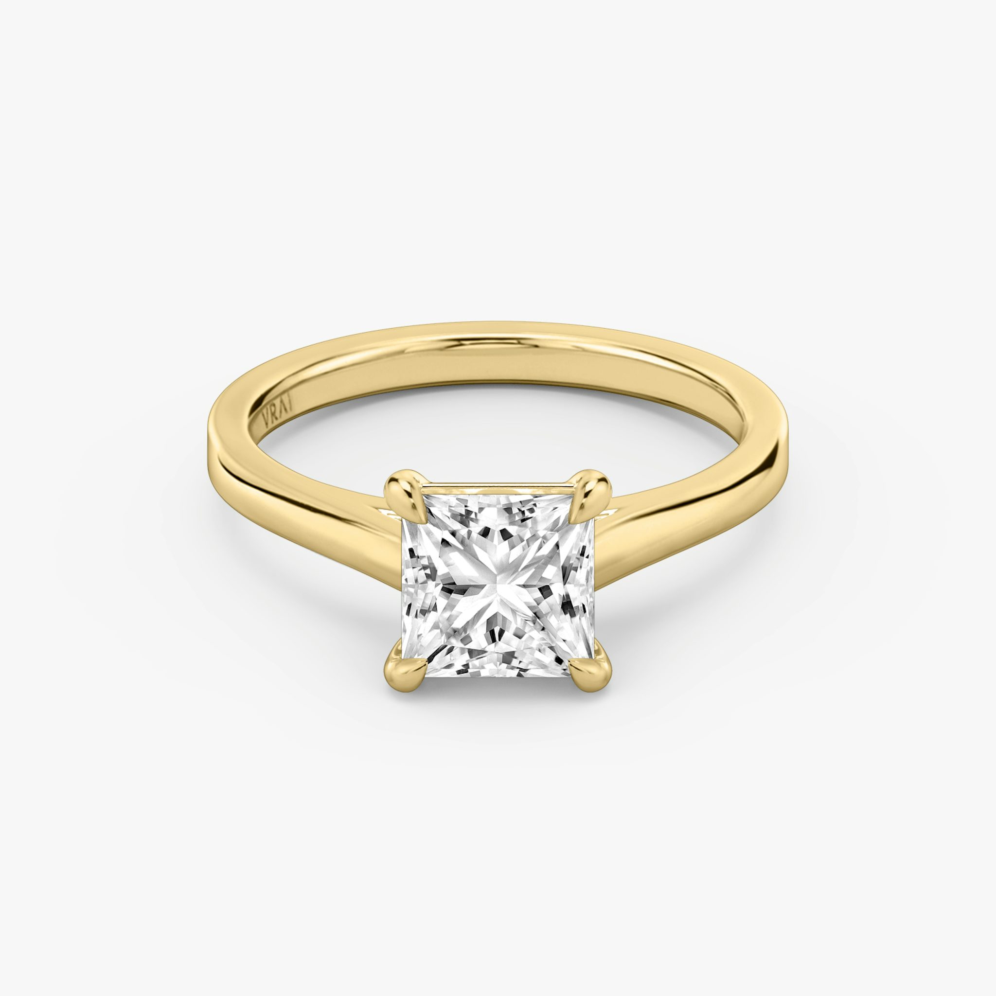 The Cathedral | Princess | 18k | Yellow Gold | bandAccent: Plain | diamondOrientation: vertical | caratWeight: other