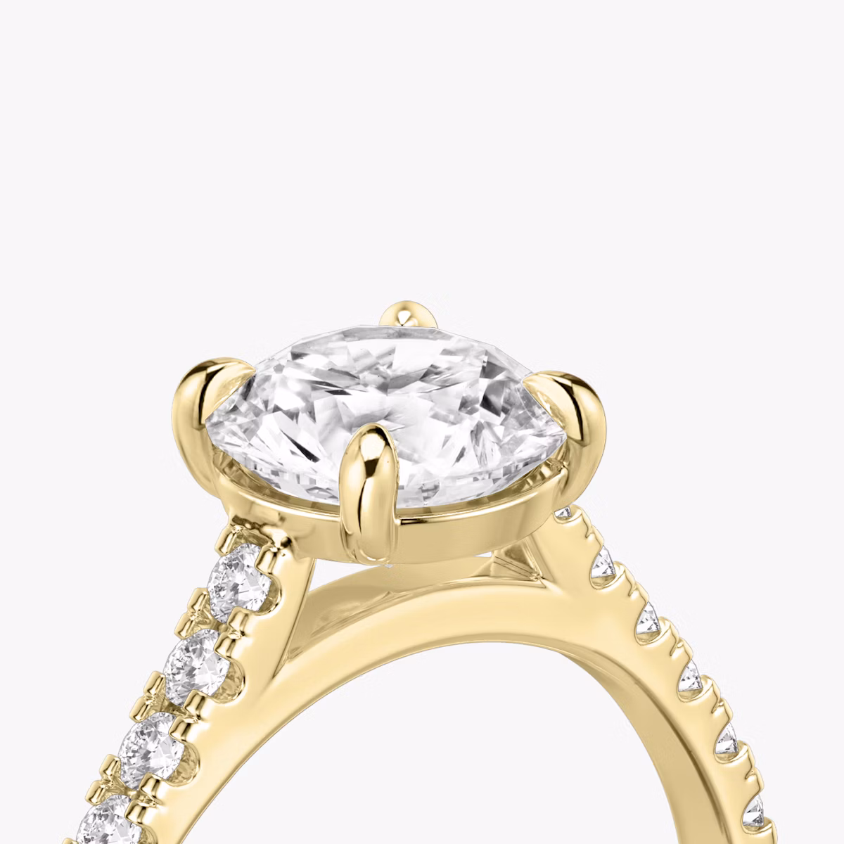 The Cathedral | Round Brilliant | 18k | Yellow Gold | bandAccent: Pavé | caratWeight: other | diamondOrientation: vertical