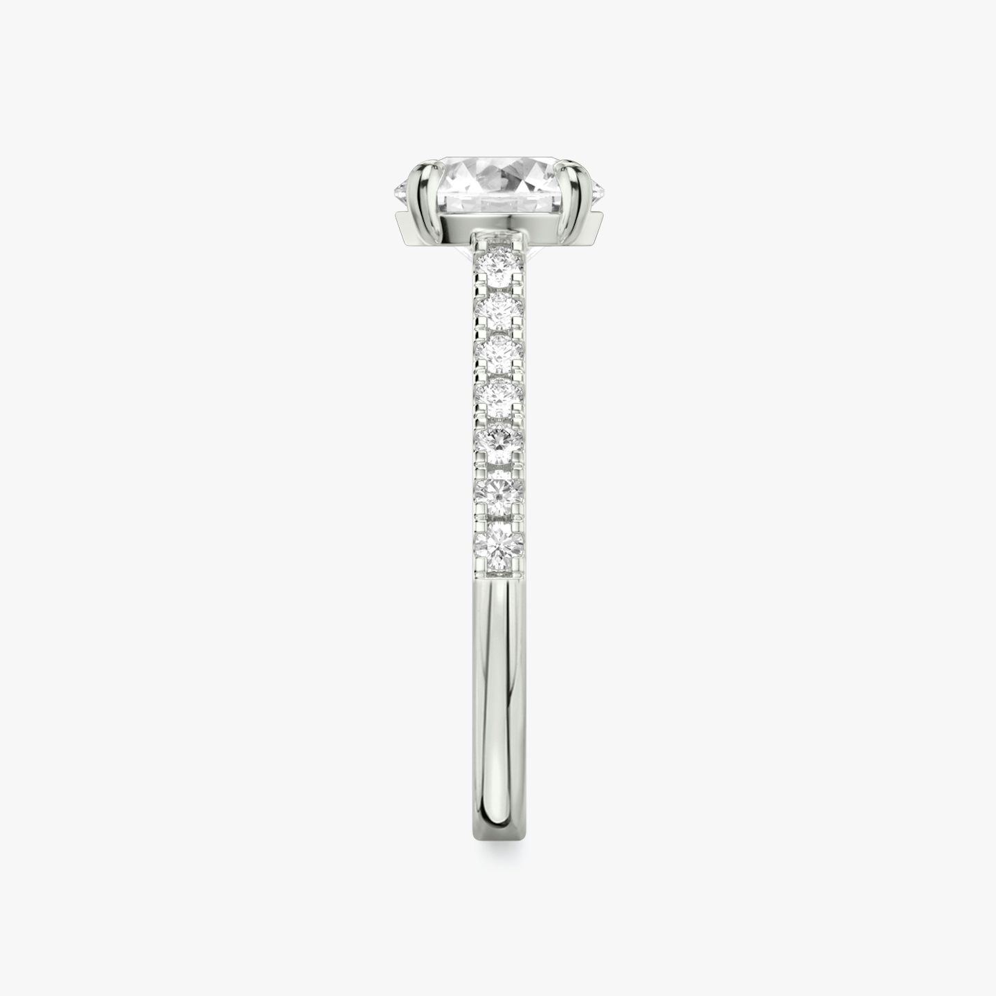 The Cathedral | Round Brilliant | Platinum | bandAccent: Pavé | caratWeight: 1.5ct | diamondOrientation: vertical