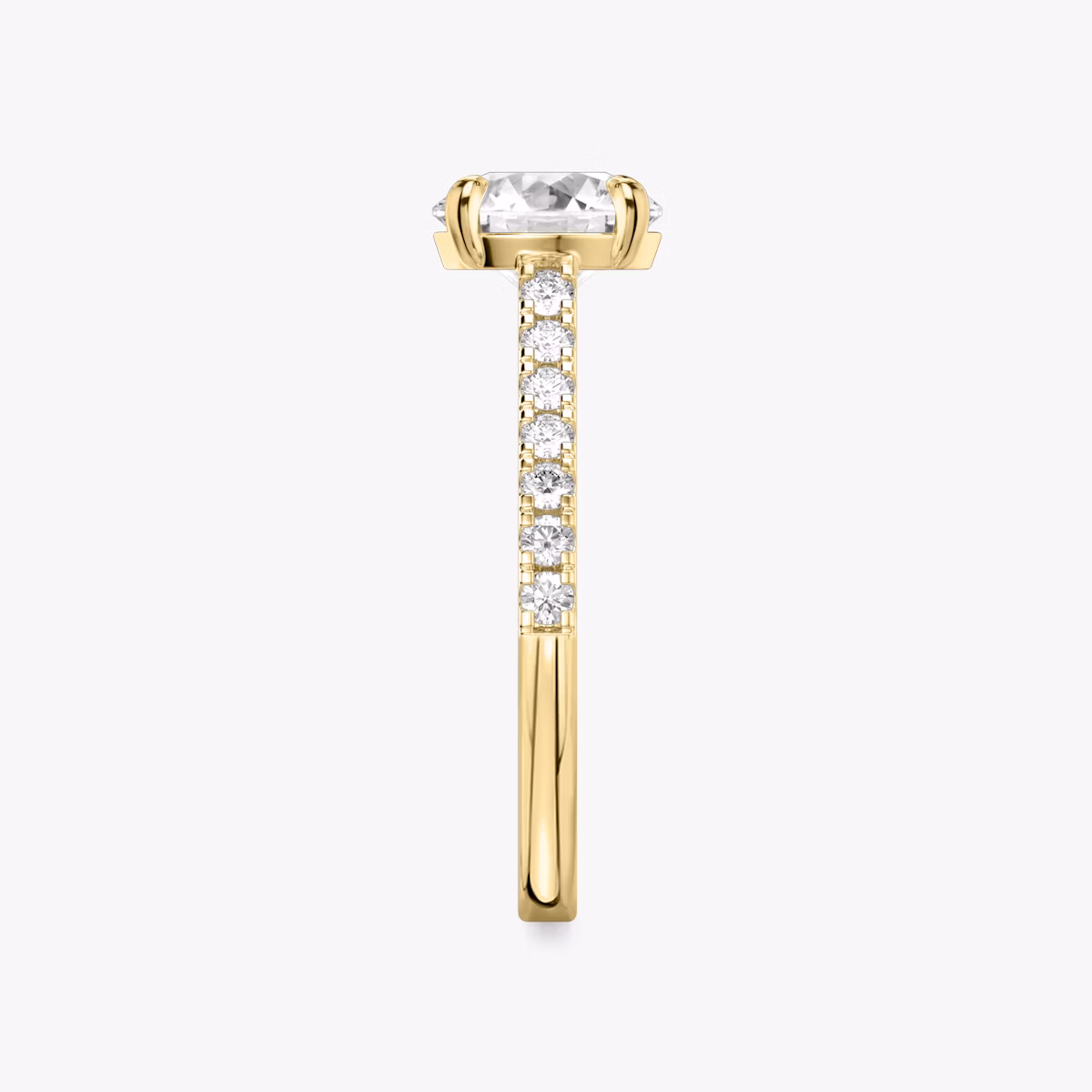 The Cathedral | Round Brilliant | 18k | Yellow Gold | bandAccent: Pavé | caratWeight: other | diamondOrientation: vertical