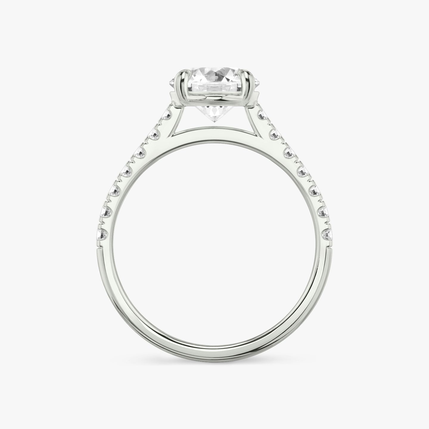 The Cathedral | Round Brilliant | Platinum | bandAccent: Pavé | caratWeight: 1.5ct | diamondOrientation: vertical