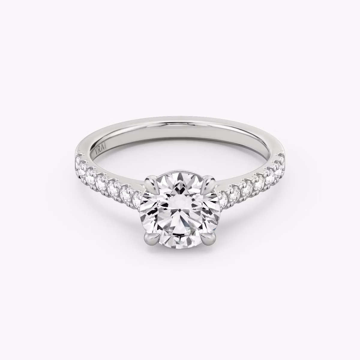 The Cathedral | Round Brilliant | Platinum | bandAccent: Pavé | caratWeight: other | diamondOrientation: vertical