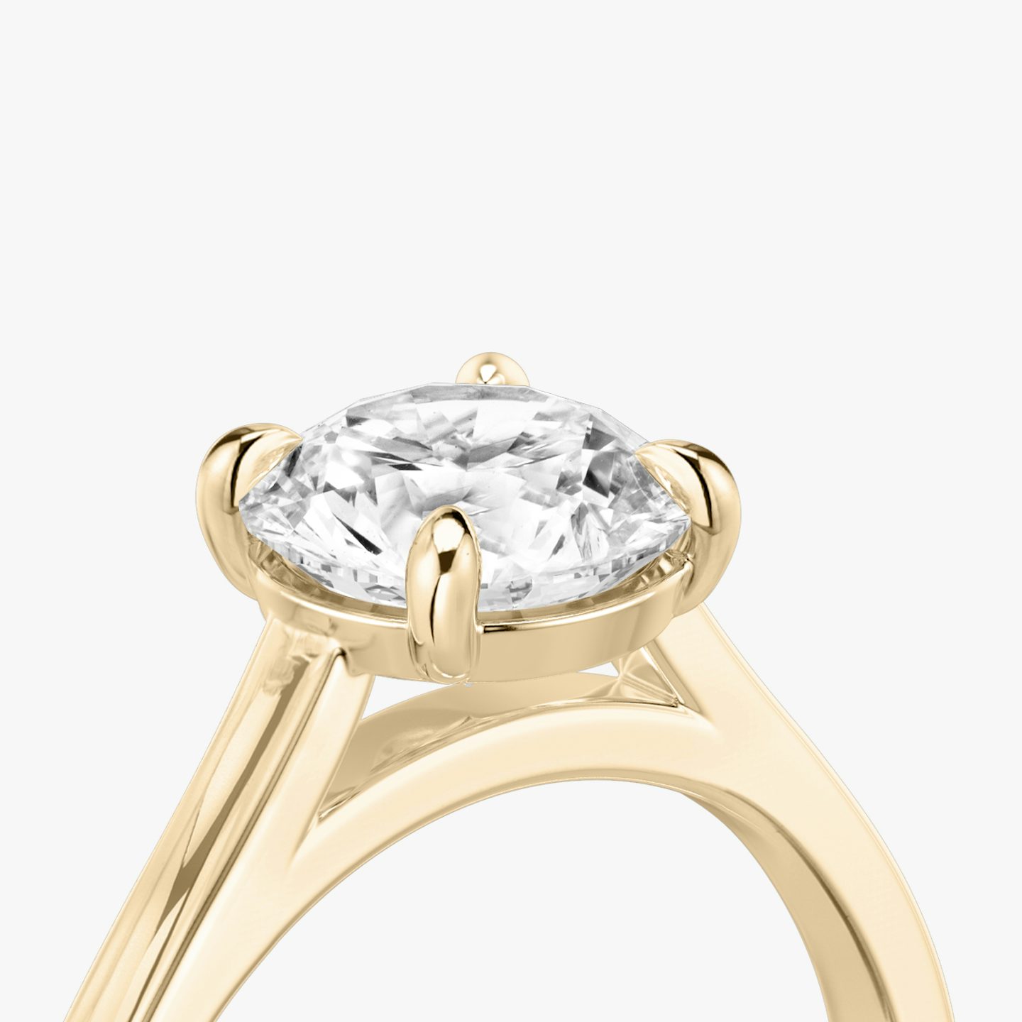The Cathedral | Round Brilliant | 14k | Rose Gold | bandAccent: Plain | caratWeight: 1.5ct | diamondOrientation: vertical
